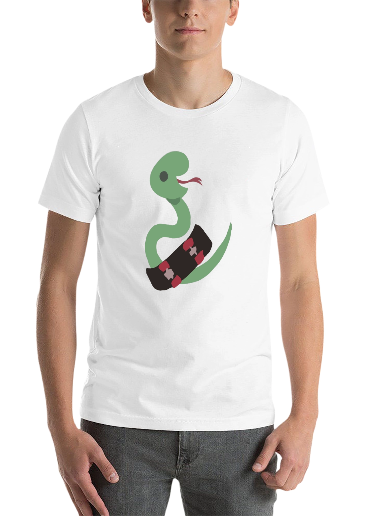 Black Snake on Skateboard Graphic Tee view 14