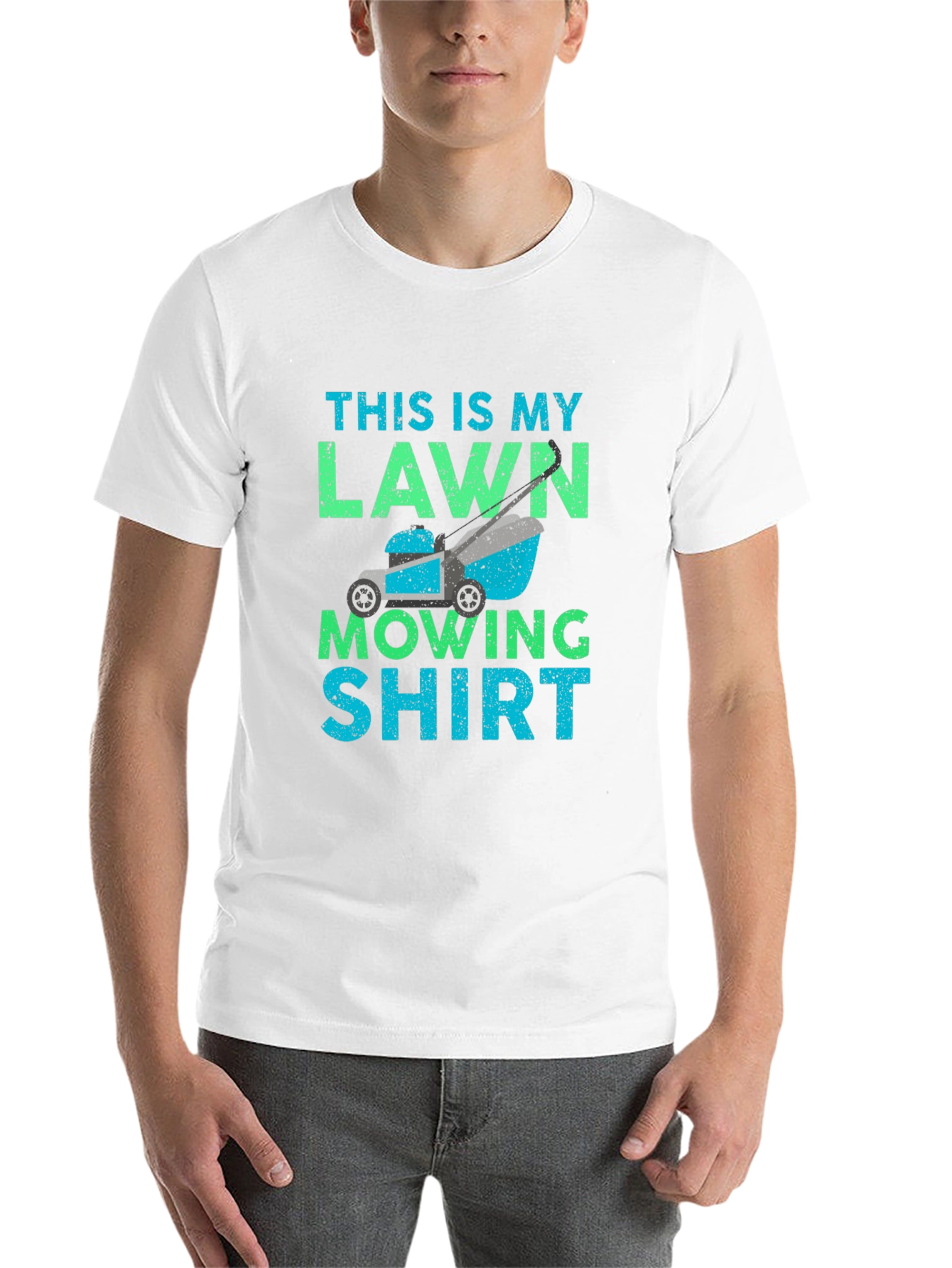 Black Funny Lawn Mowing T-Shirt view 14