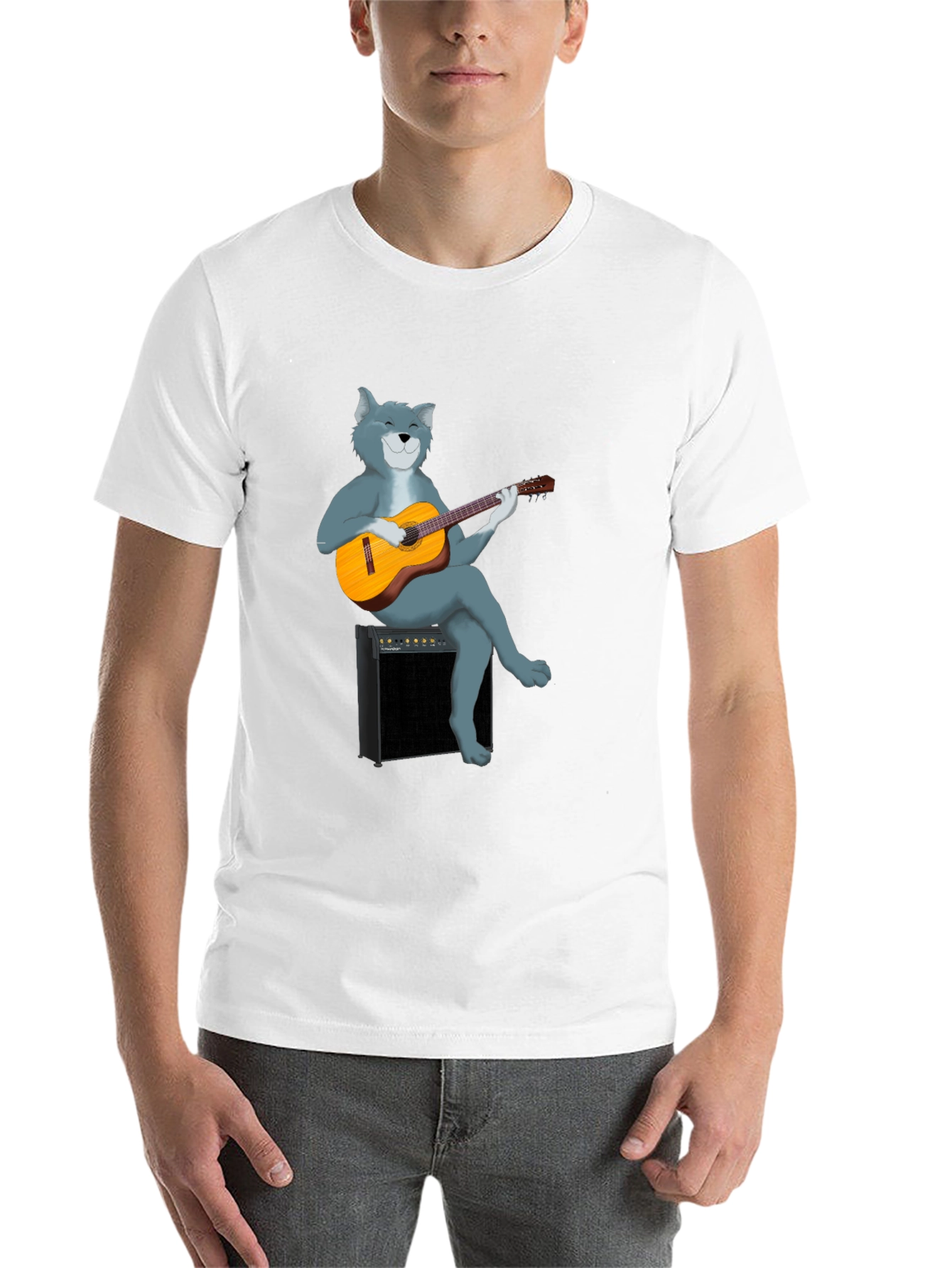 Black Cat Guitarist T-Shirt - Cool Graphic Tee view 14