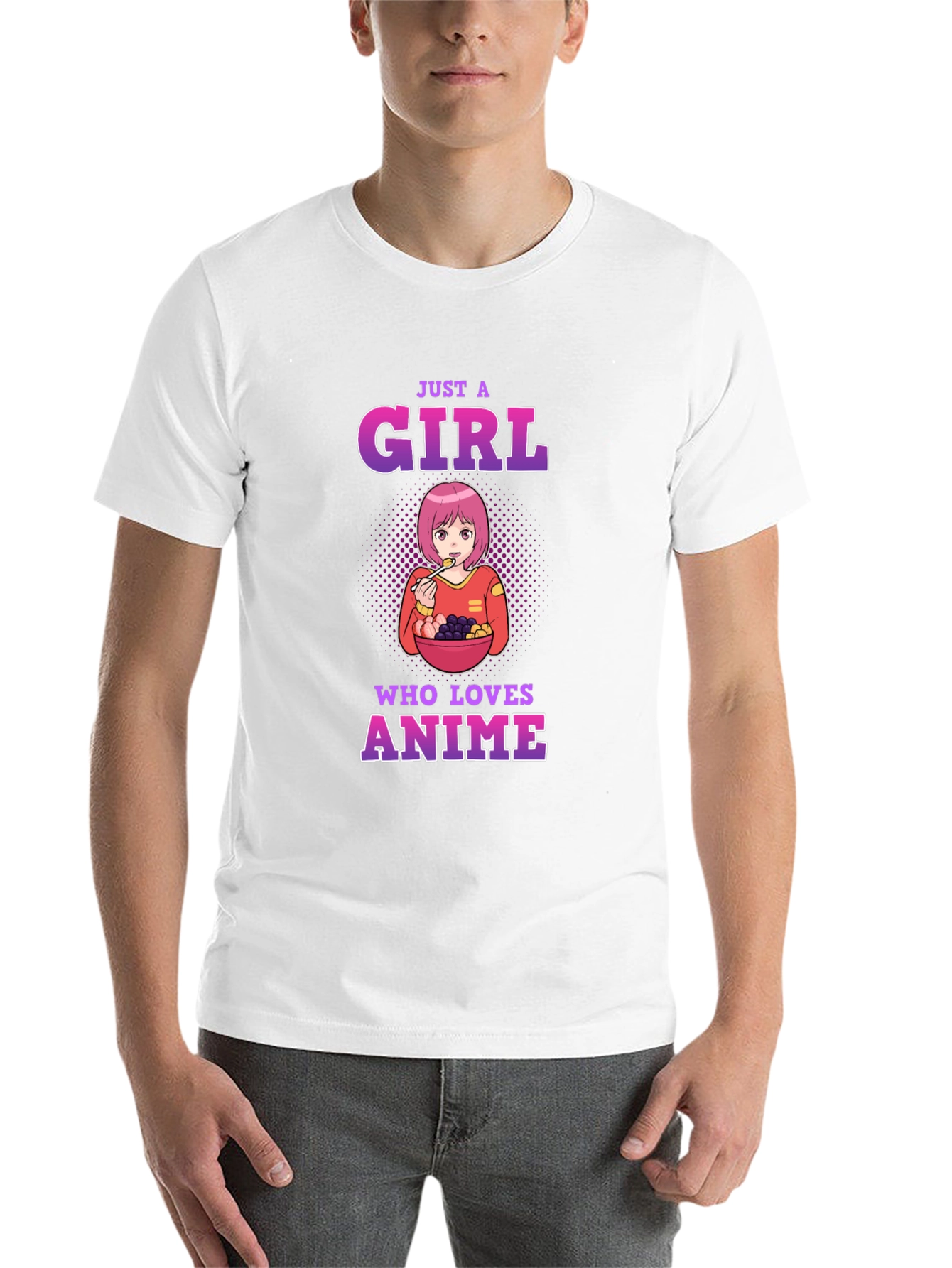 Black Anime Lover T-Shirt - Just a Girl Who Loves Anime view 14