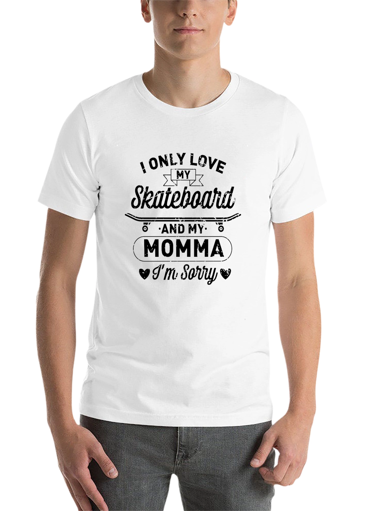 Black Skateboard & Momma Graphic Tee - Black view 14