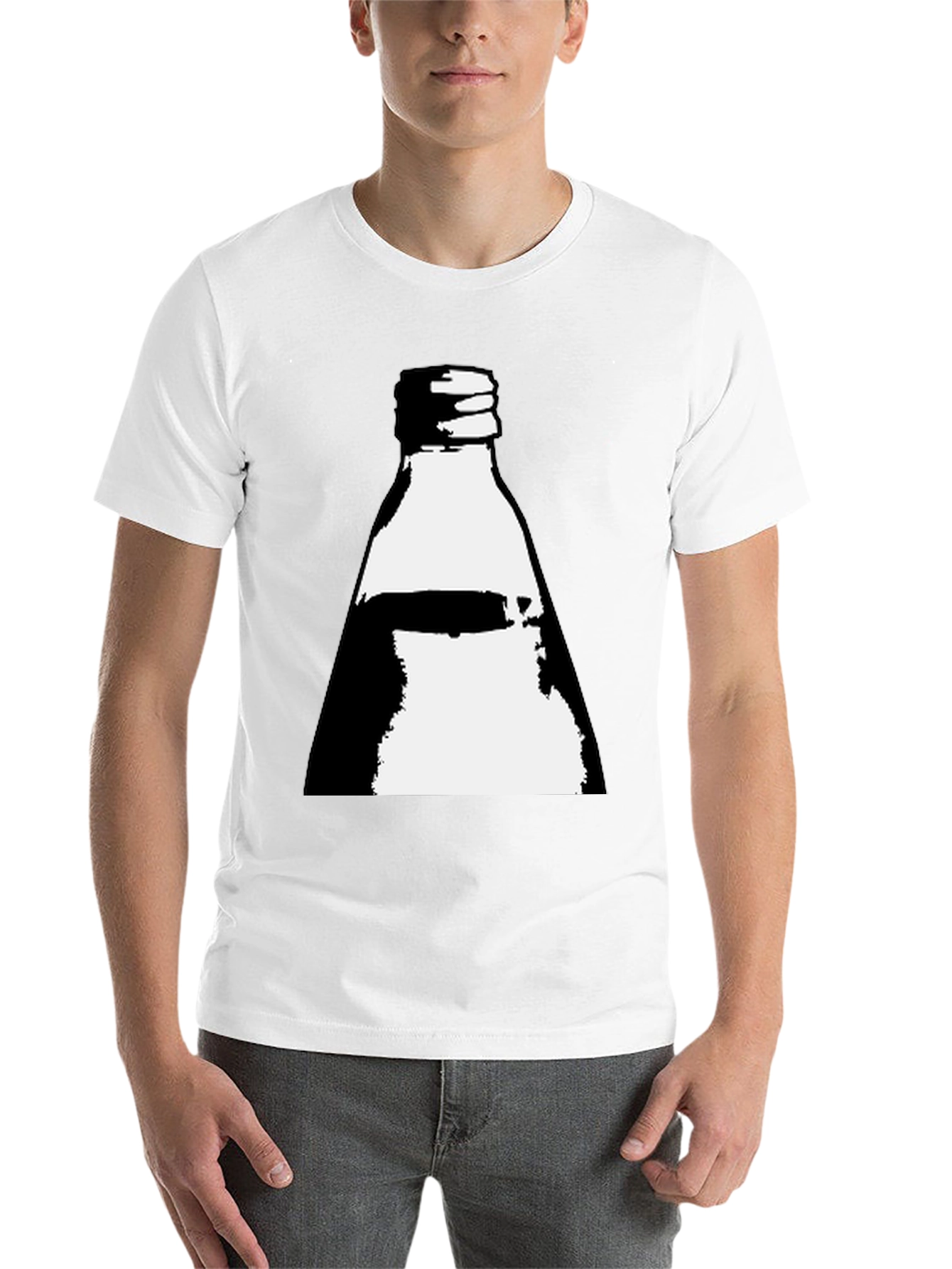 Retro Bottle Graphic Tee - Cool Black T-Shirt - 14