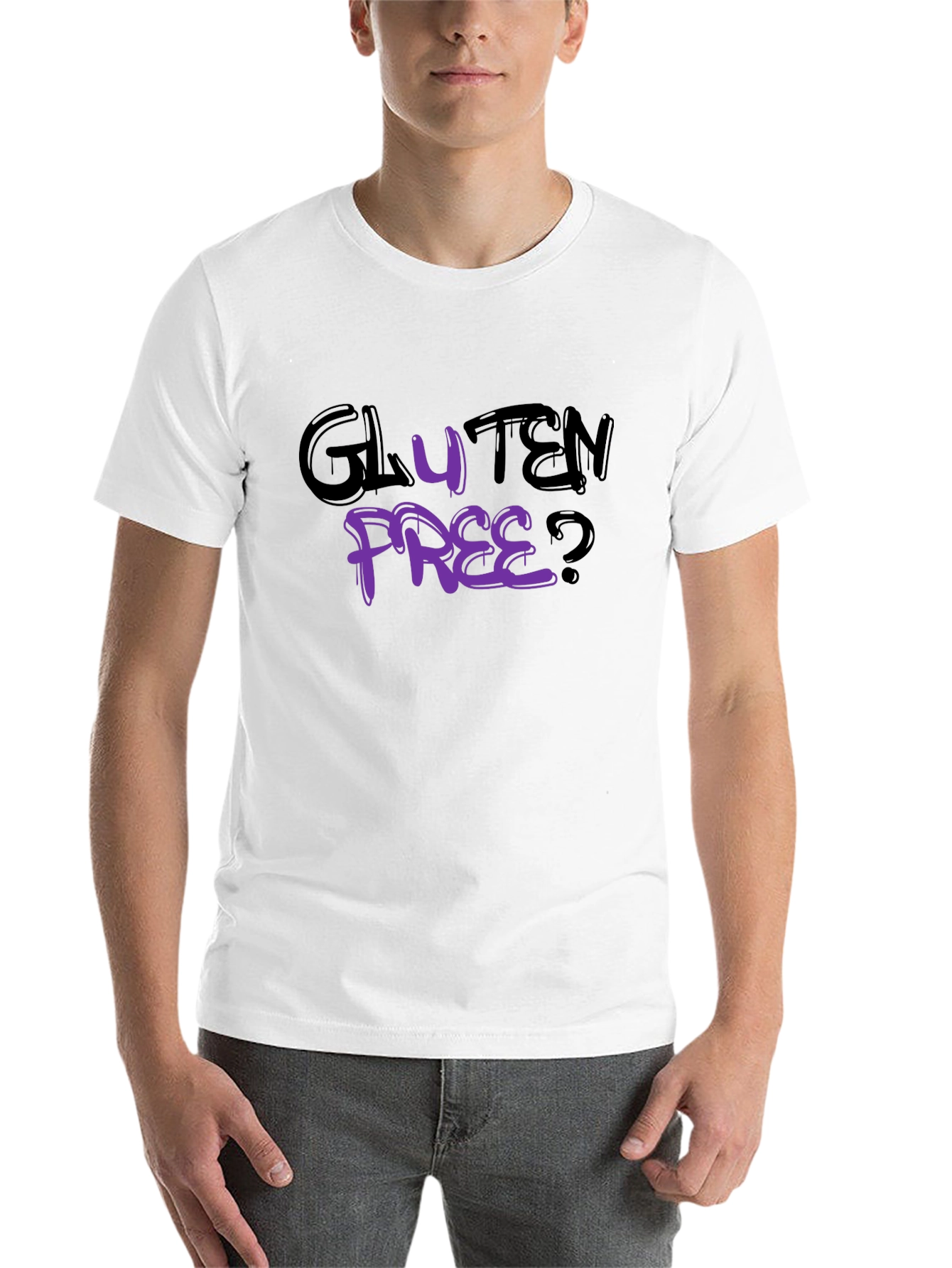 Black Gluten Free? Graphic Black T-Shirt view 14