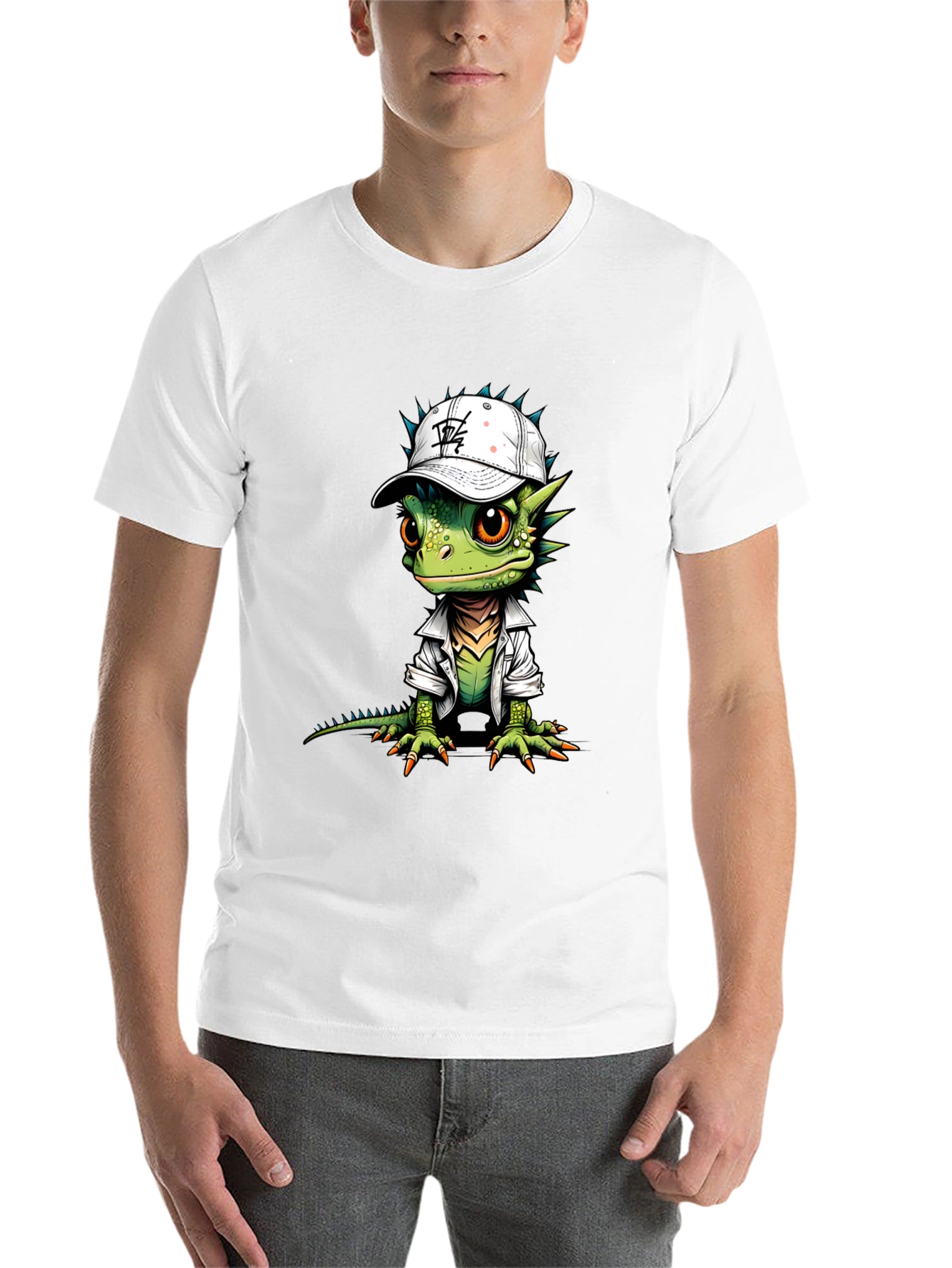 Black Cool Lizard Graphic Tee view 14