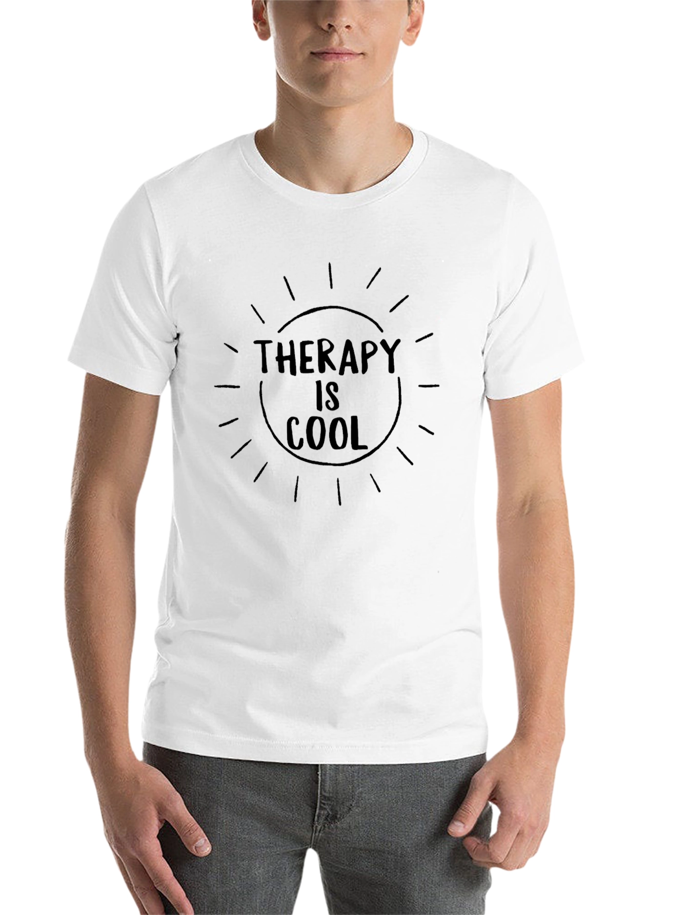 Black Therapy Is Cool Black Graphic T-Shirt view 14