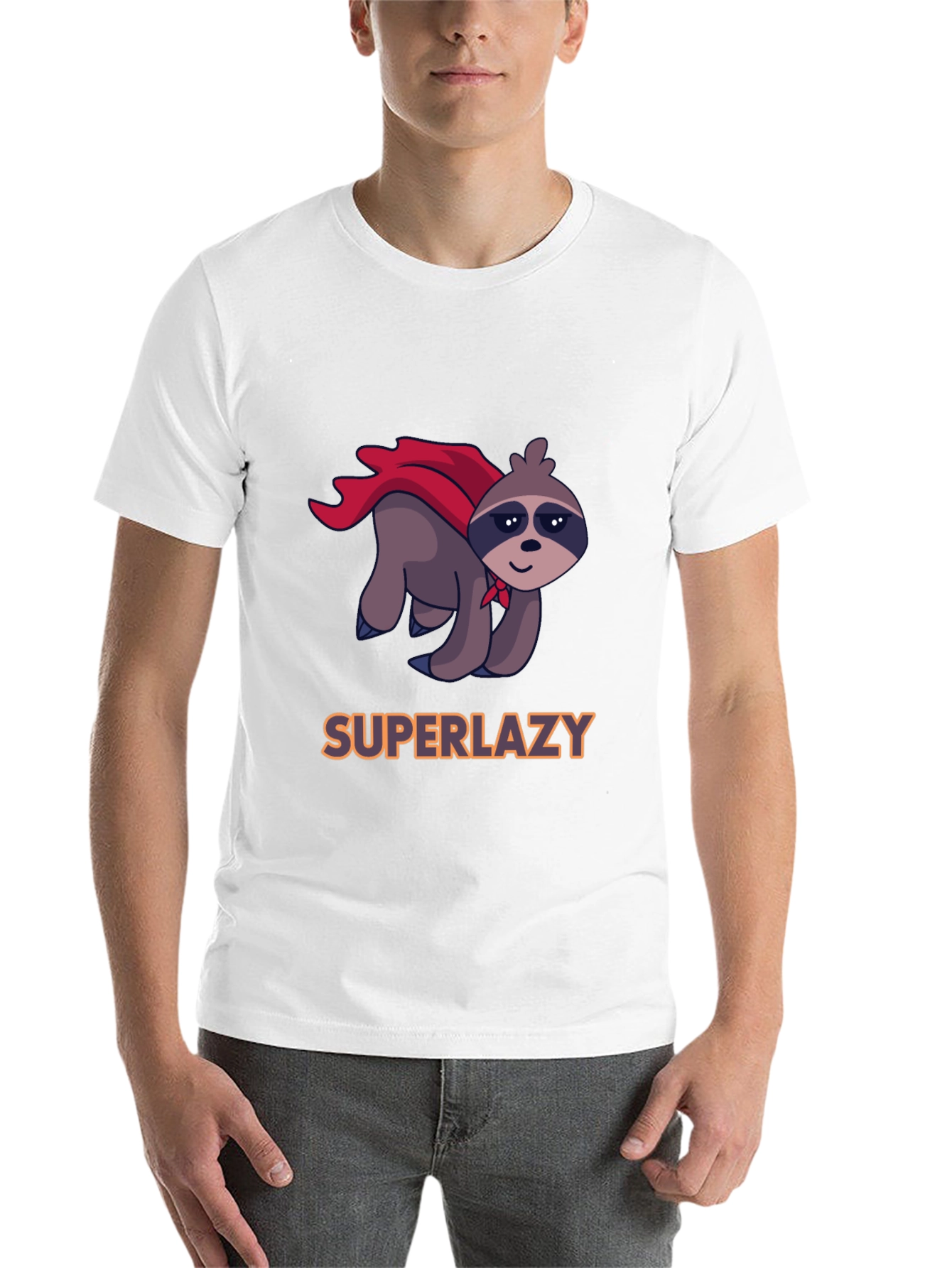 Black Superlazy Sloth Hero Graphic Tee view 14