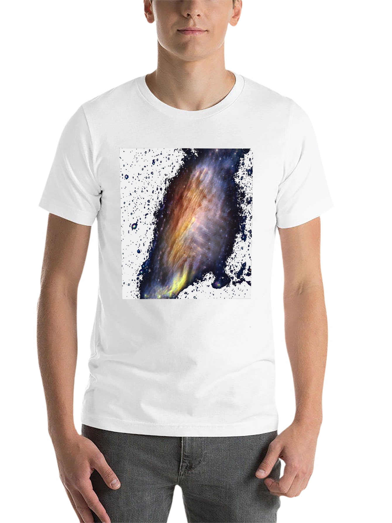 Black Galaxy Print Black T-Shirt - Celestial Style view 14