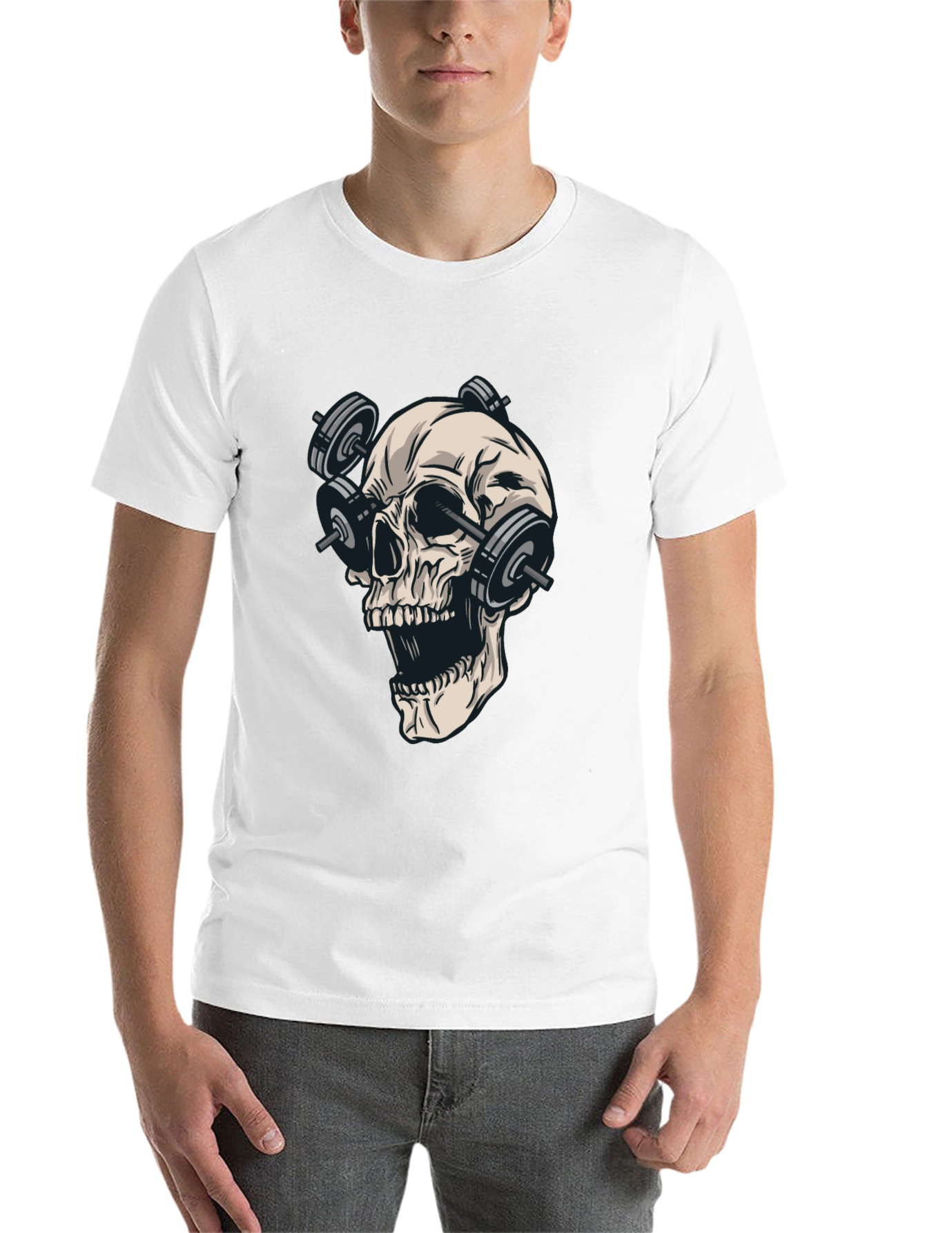 Black Skull Weights Black T-Shirt - Gym Lover view 14