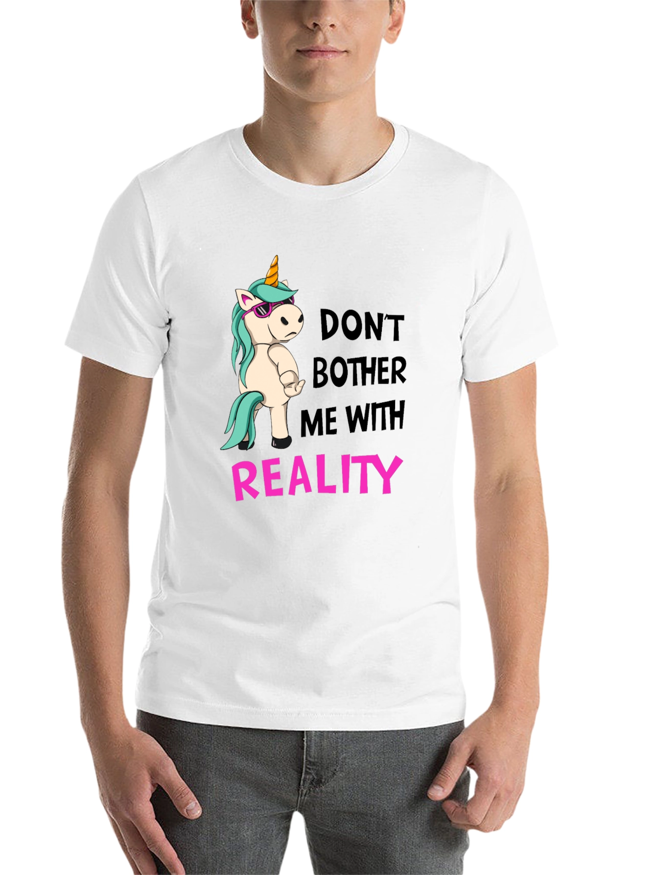Black Don't Bother Me With Reality T-Shirt view 14