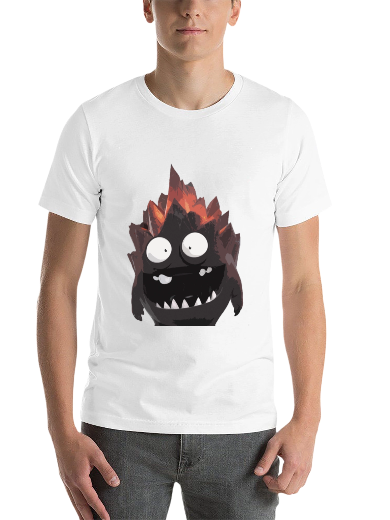 Black Monster Graphic Tee - Black Cotton T-Shirt view 14
