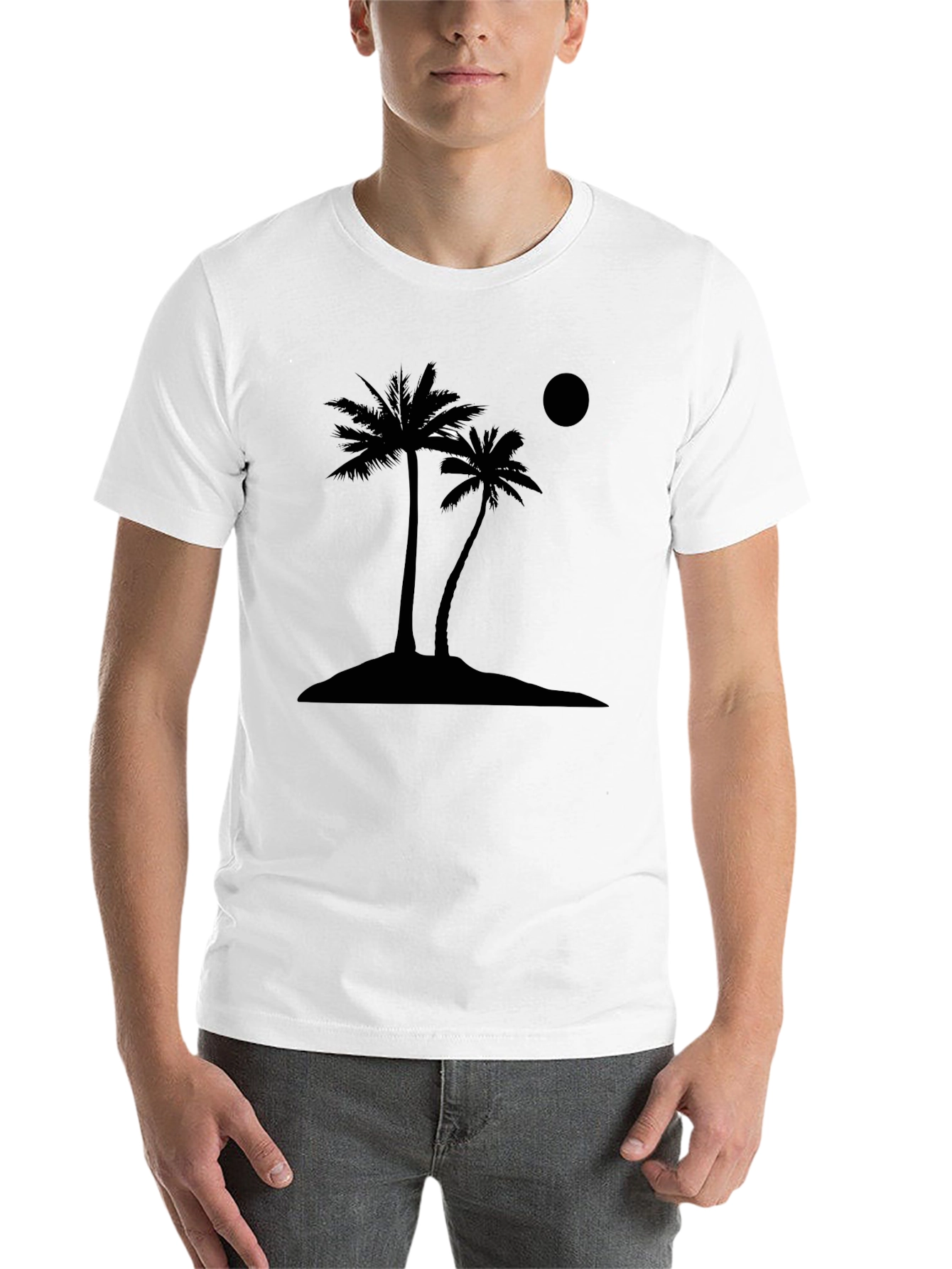 Black Tropical Palm Tree Graphic Tee - Black view 14