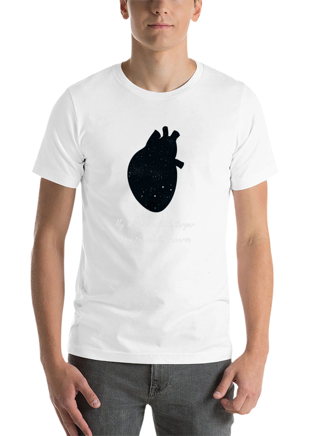Black Cosmic Heart T-Shirt - Unisex Galaxy Tee view 14