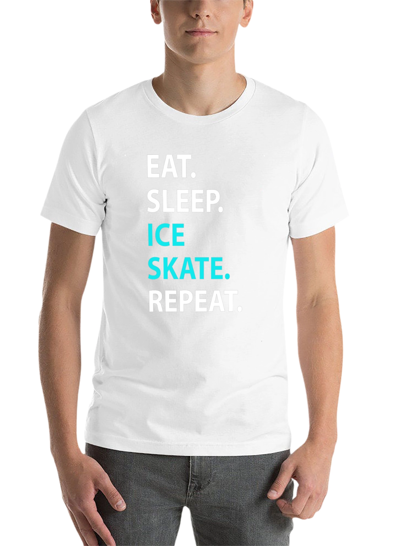 Black Eat Sleep Ice Skate Repeat T-Shirt view 14
