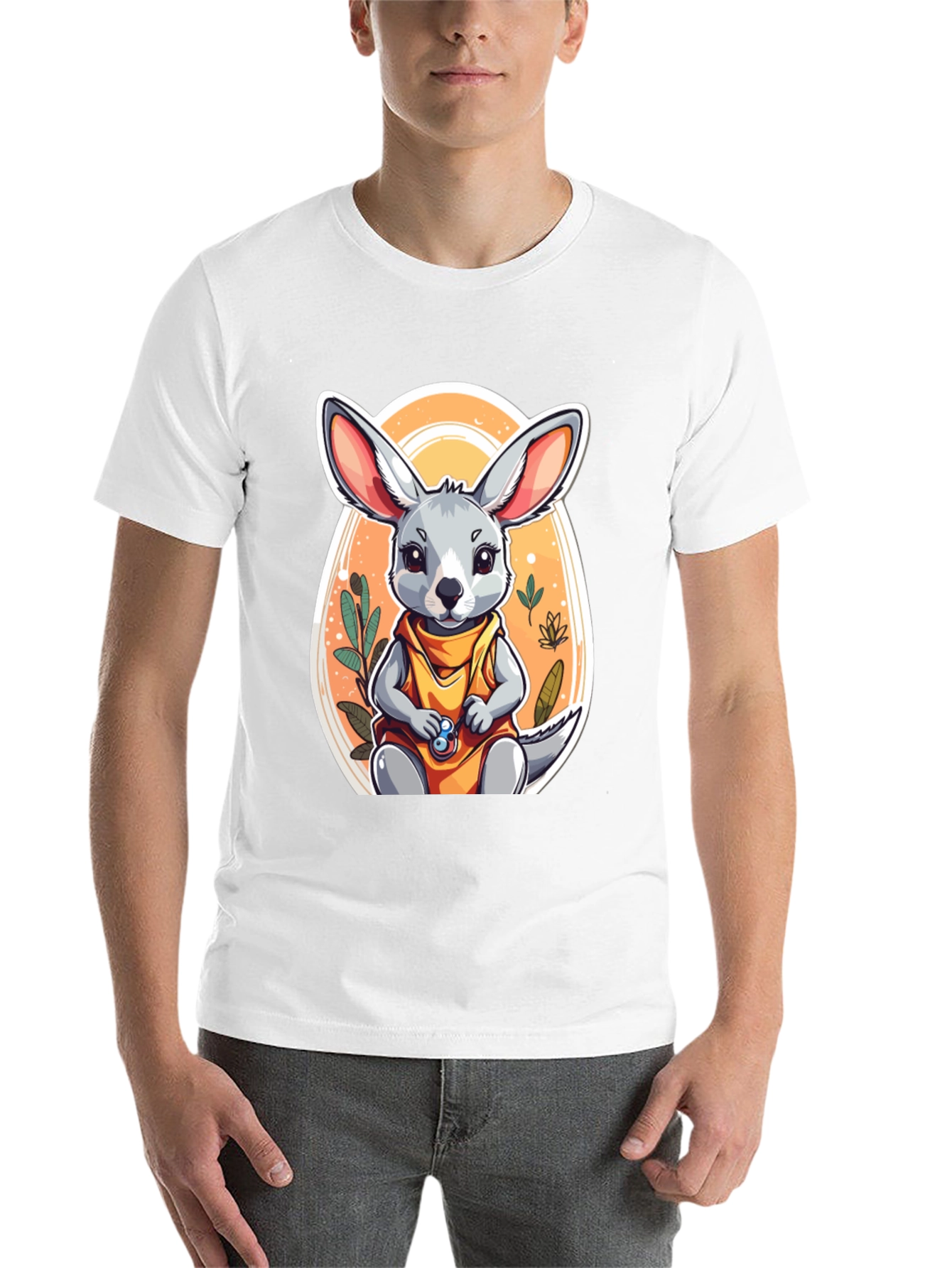 Black Cute Cartoon Jerboa T-Shirt view 14