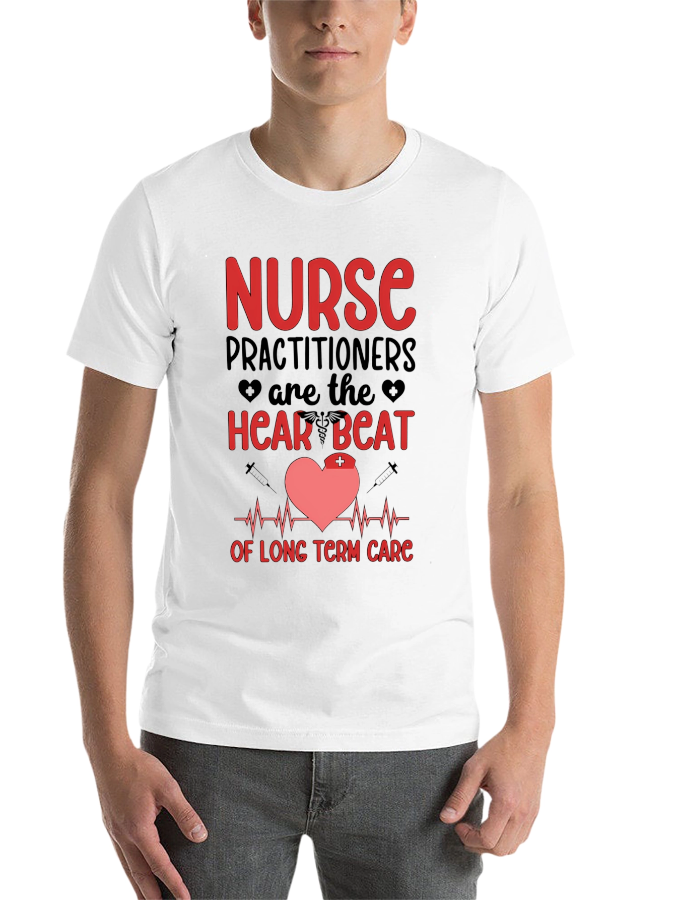 Black Nurse Practitioner Heartbeat T-Shirt view 14