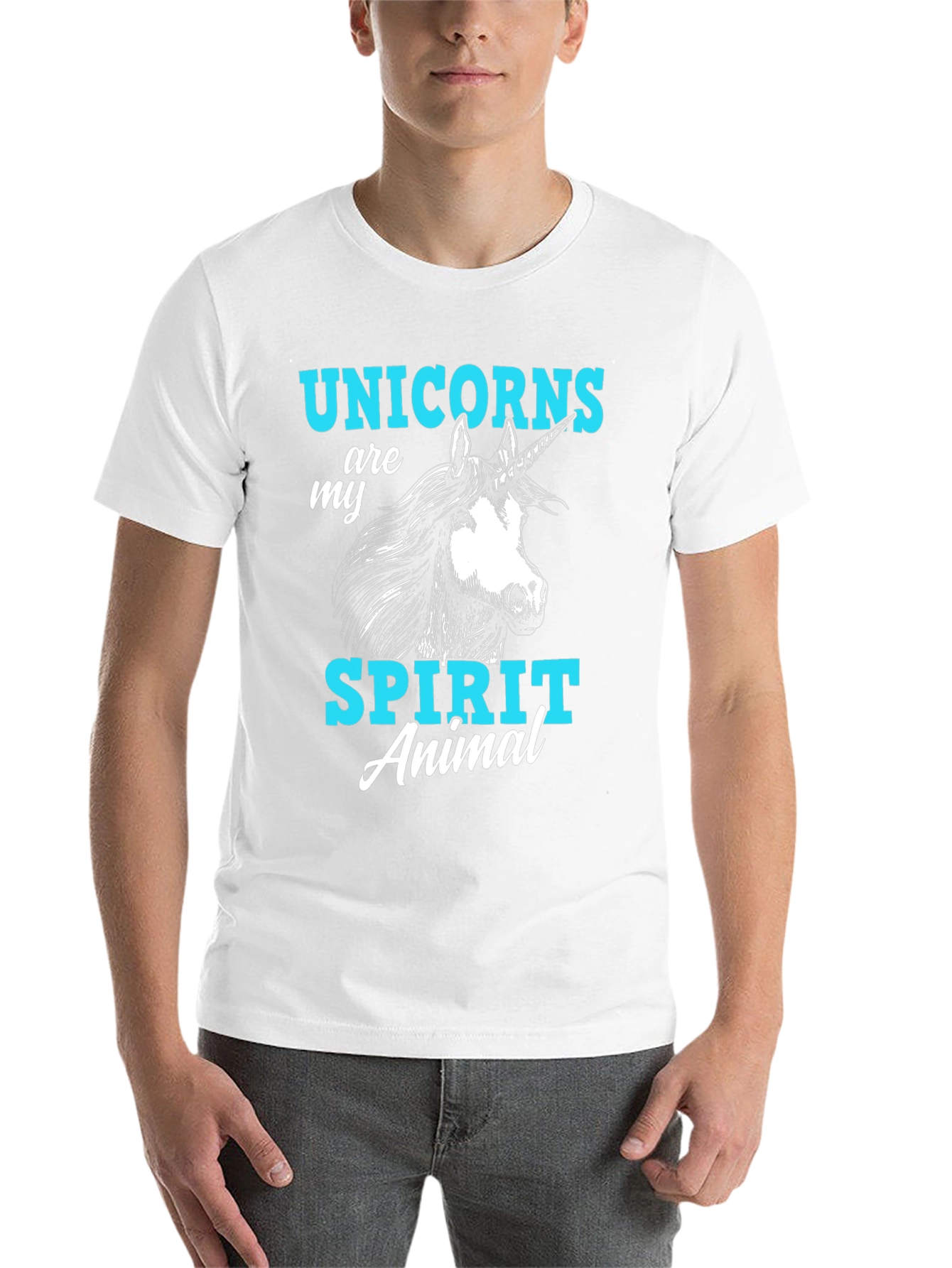 Black Unicorn Spirit Animal Graphic T-Shirt, Black Cotton Tee view 14