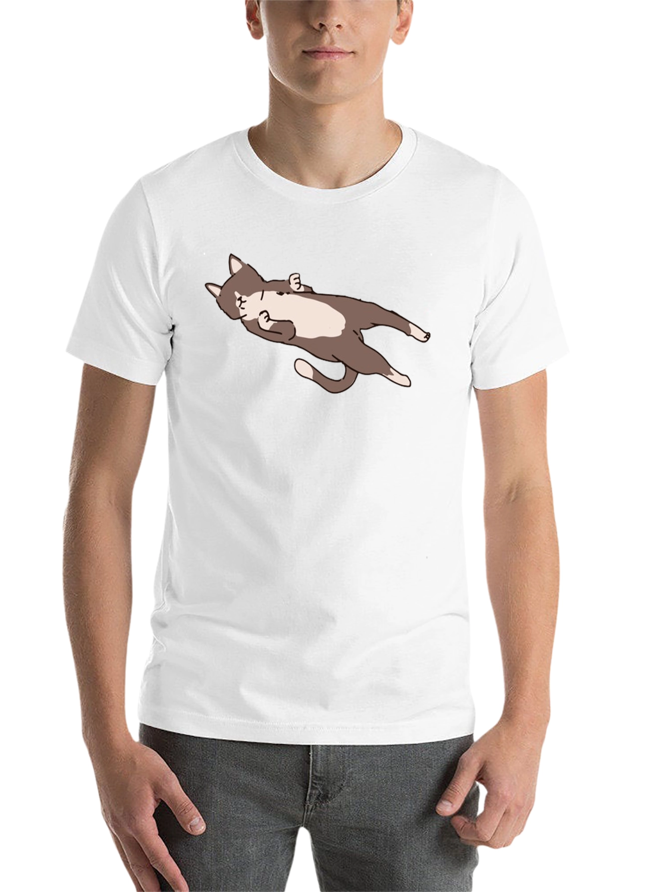 Black Lazy Cat Graphic Tee - Relaxed Fit view 14