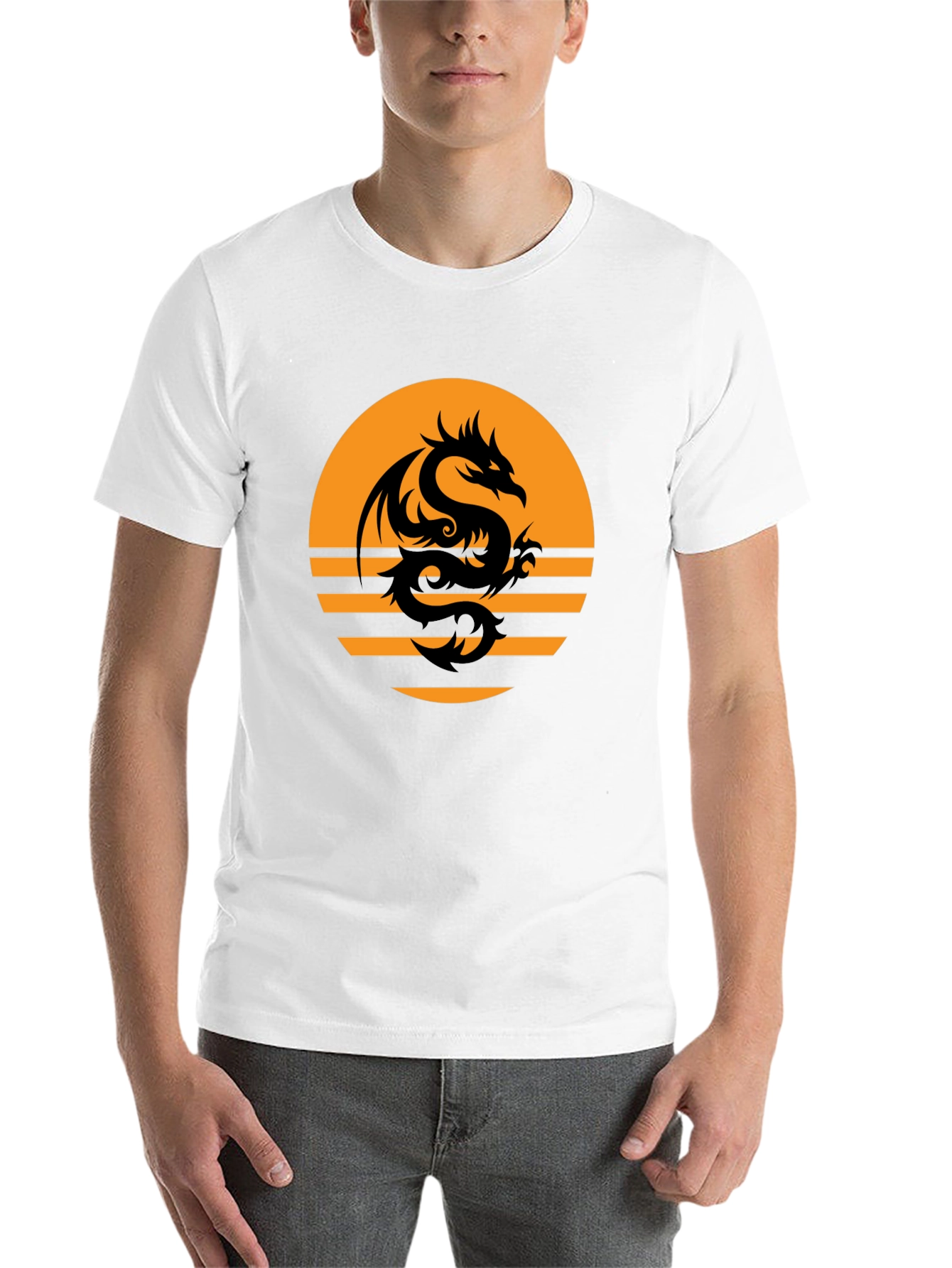 Black Dragon Sunset Graphic Tee - Black Cotton Blend view 14
