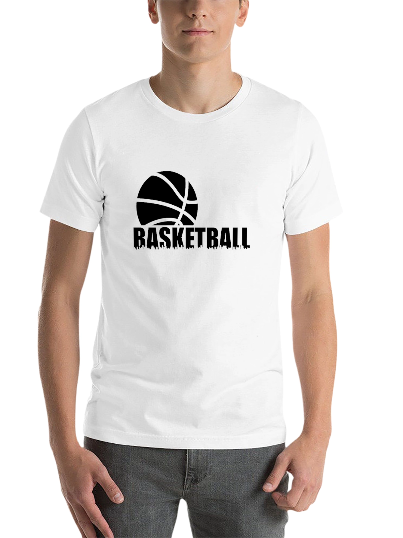 Black Men's Black Basketball Graphic Tee view 14