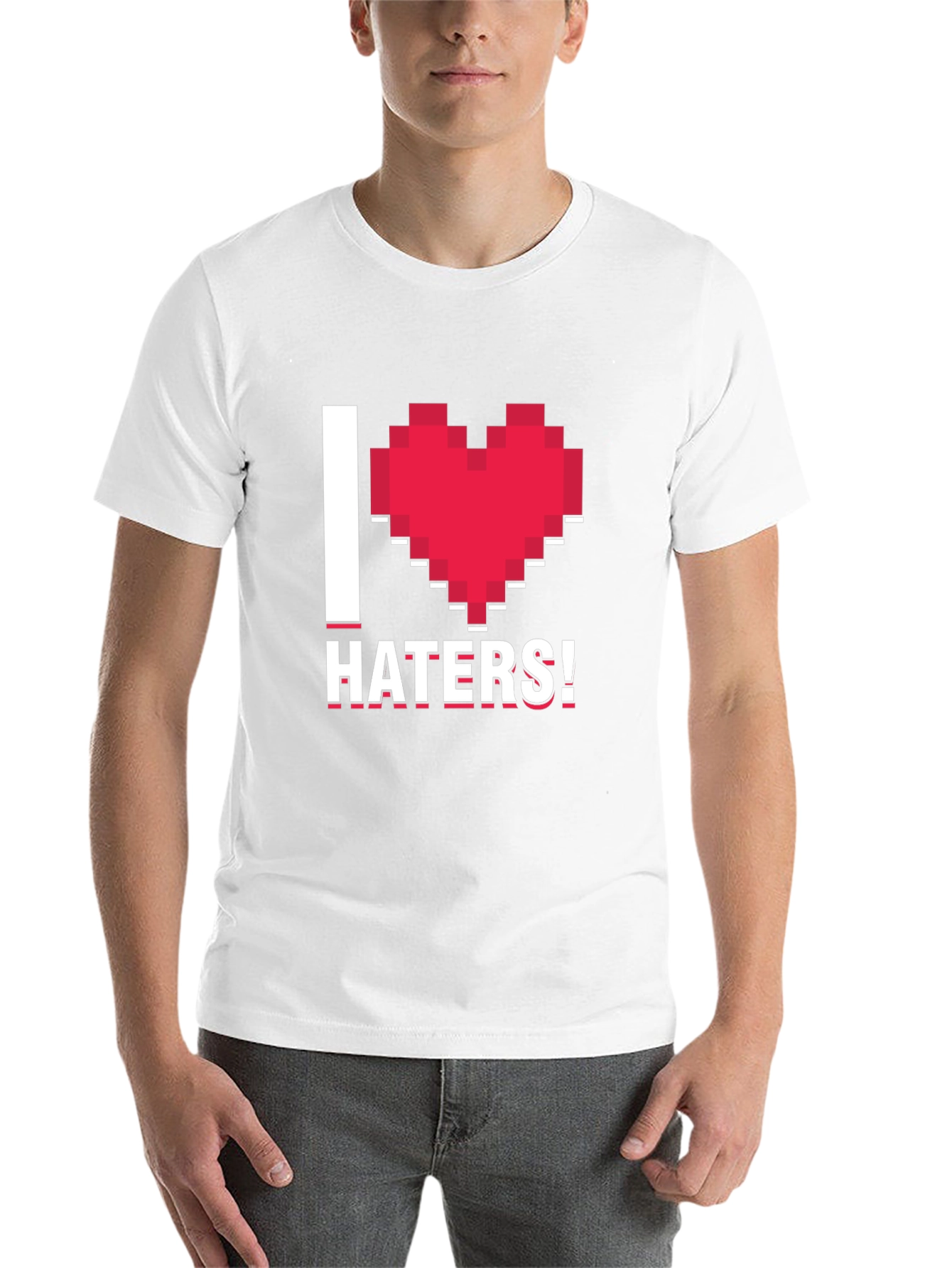 Black I Heart Haters Pixel Graphic Tee view 14