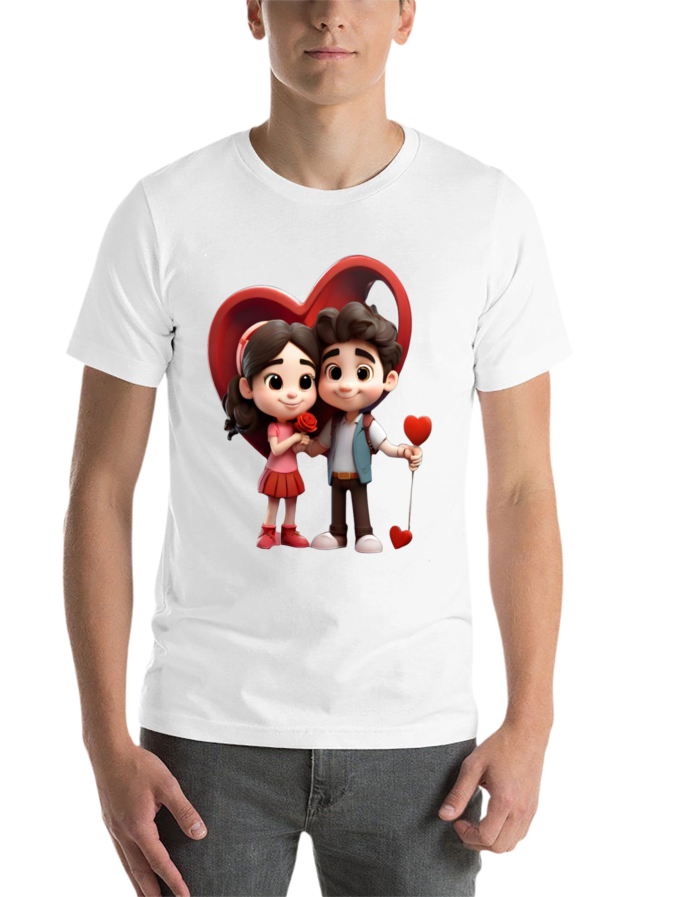 Black Cartoon Couple T-Shirt view 14