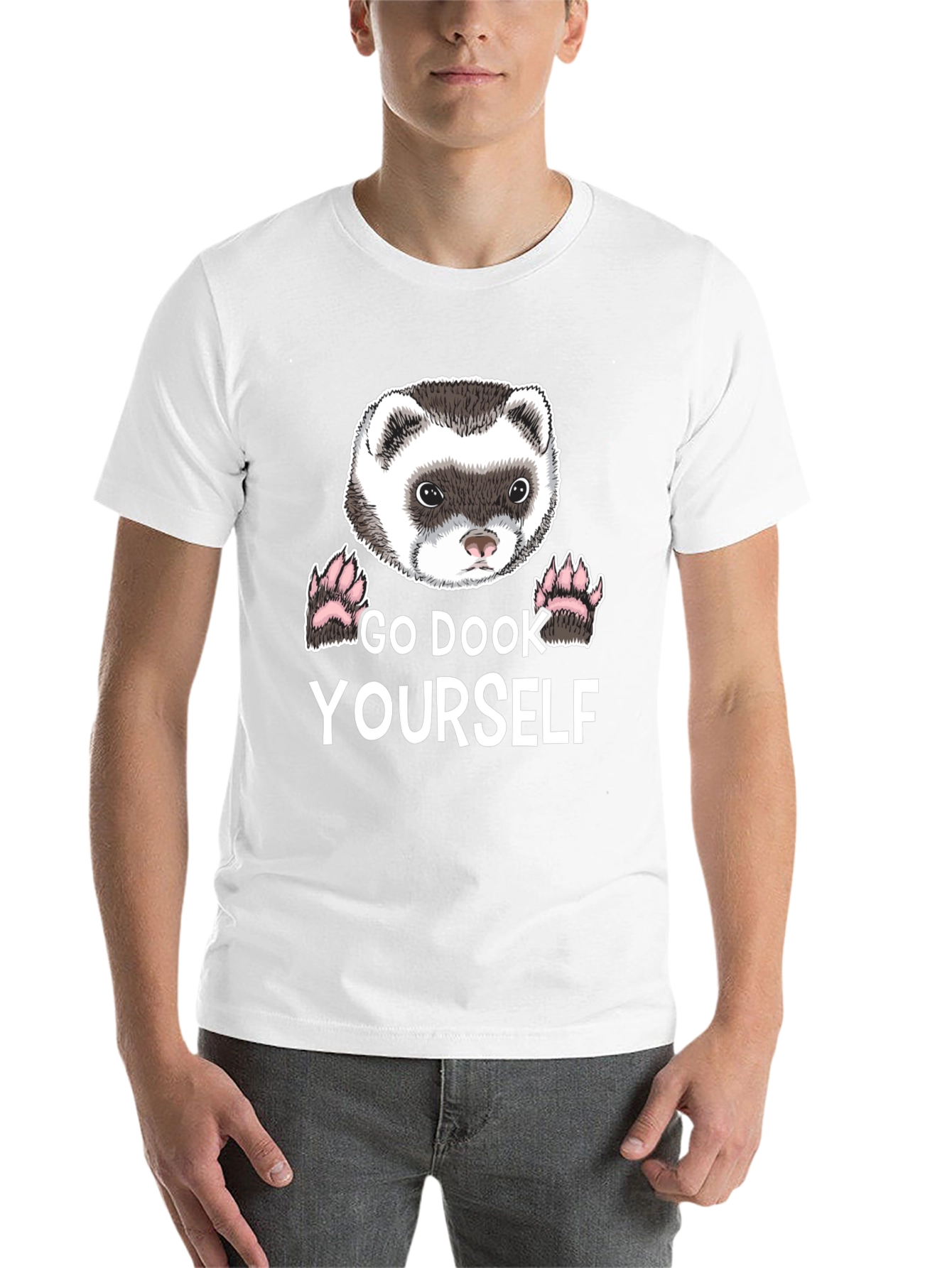 Black Go Dook Yourself Ferret T-Shirt view 14
