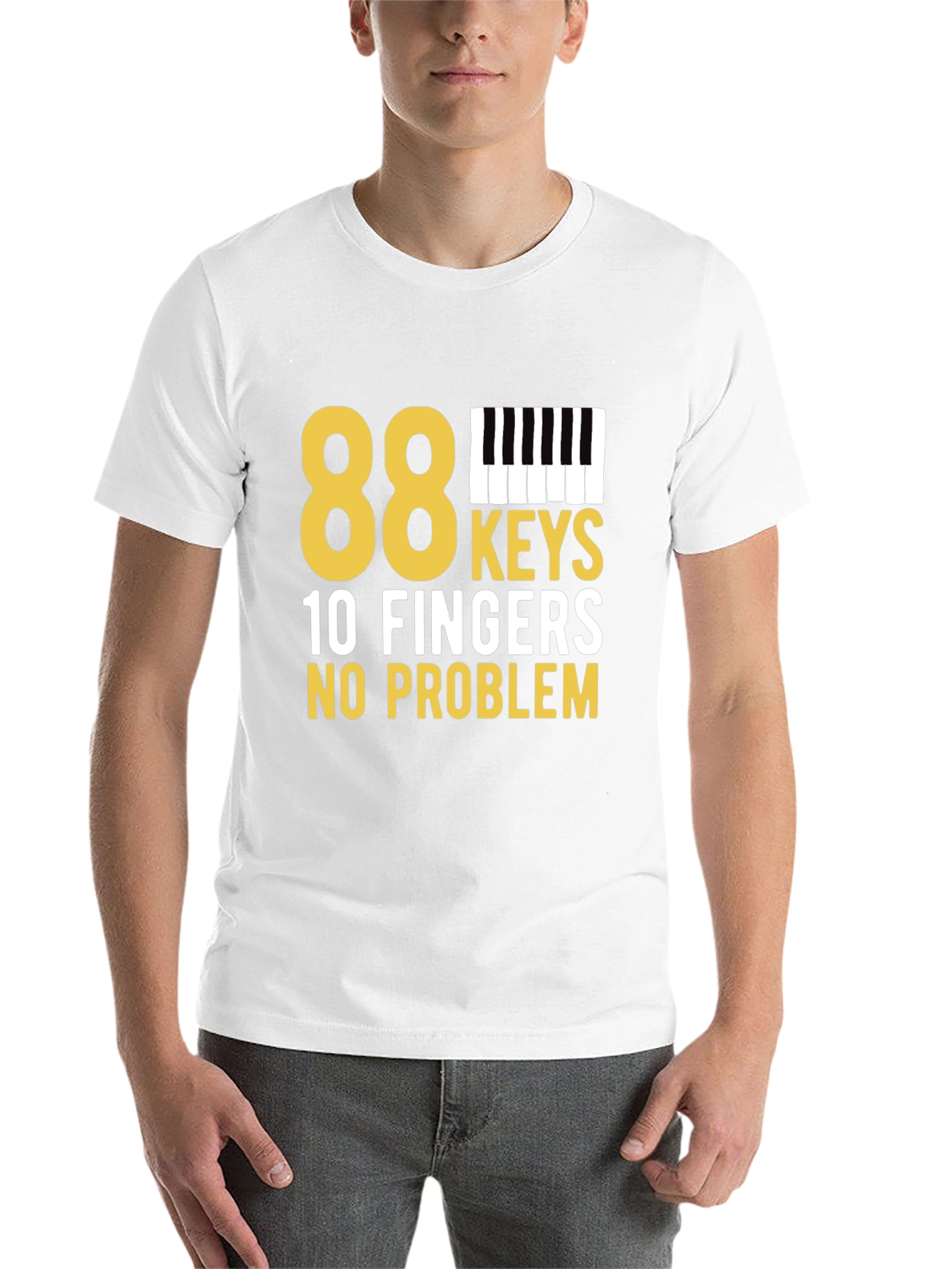 Black 88 Keys, 10 Fingers, No Problem Black T-Shirt view 14