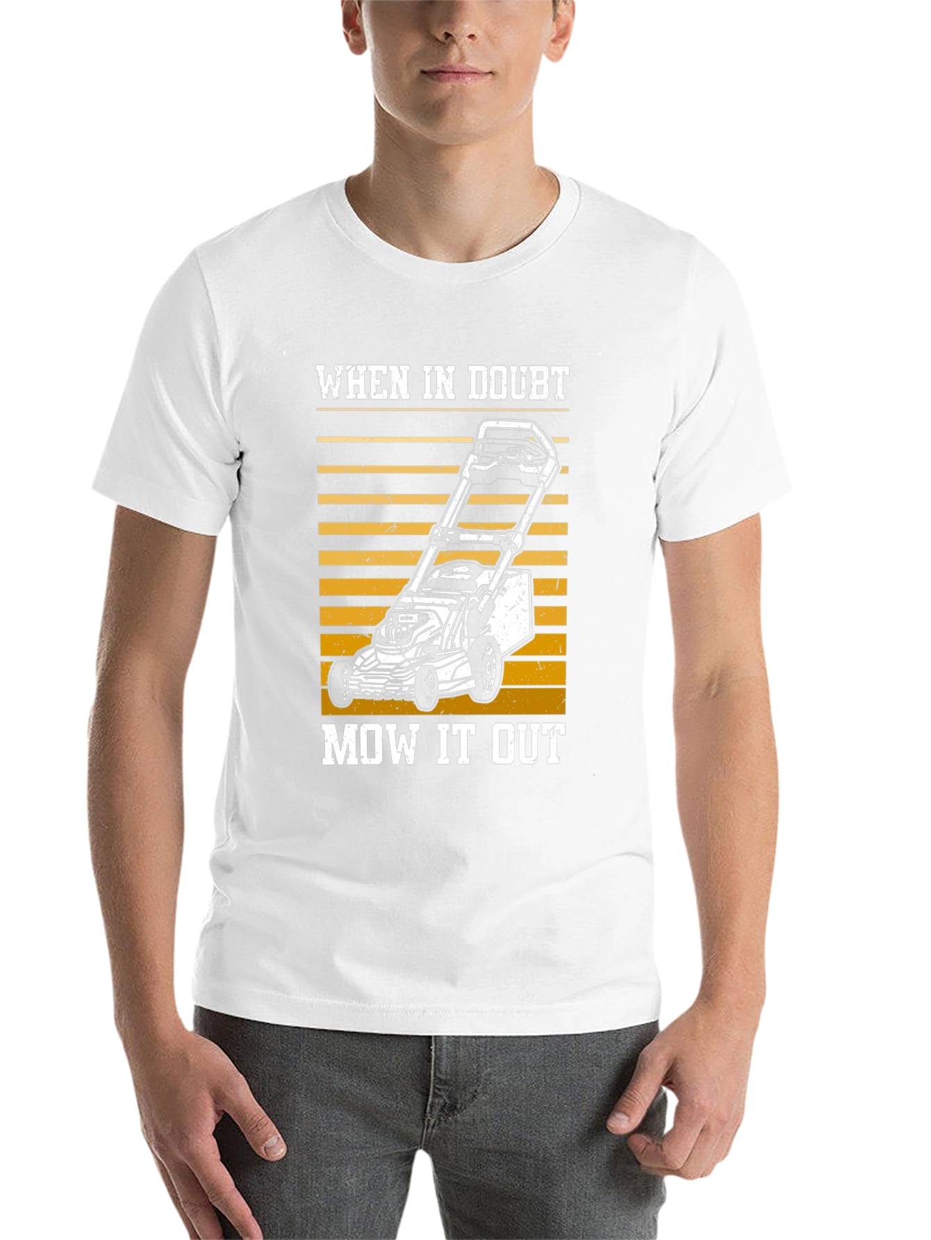 Black When In Doubt Mow It Out T-Shirt view 14