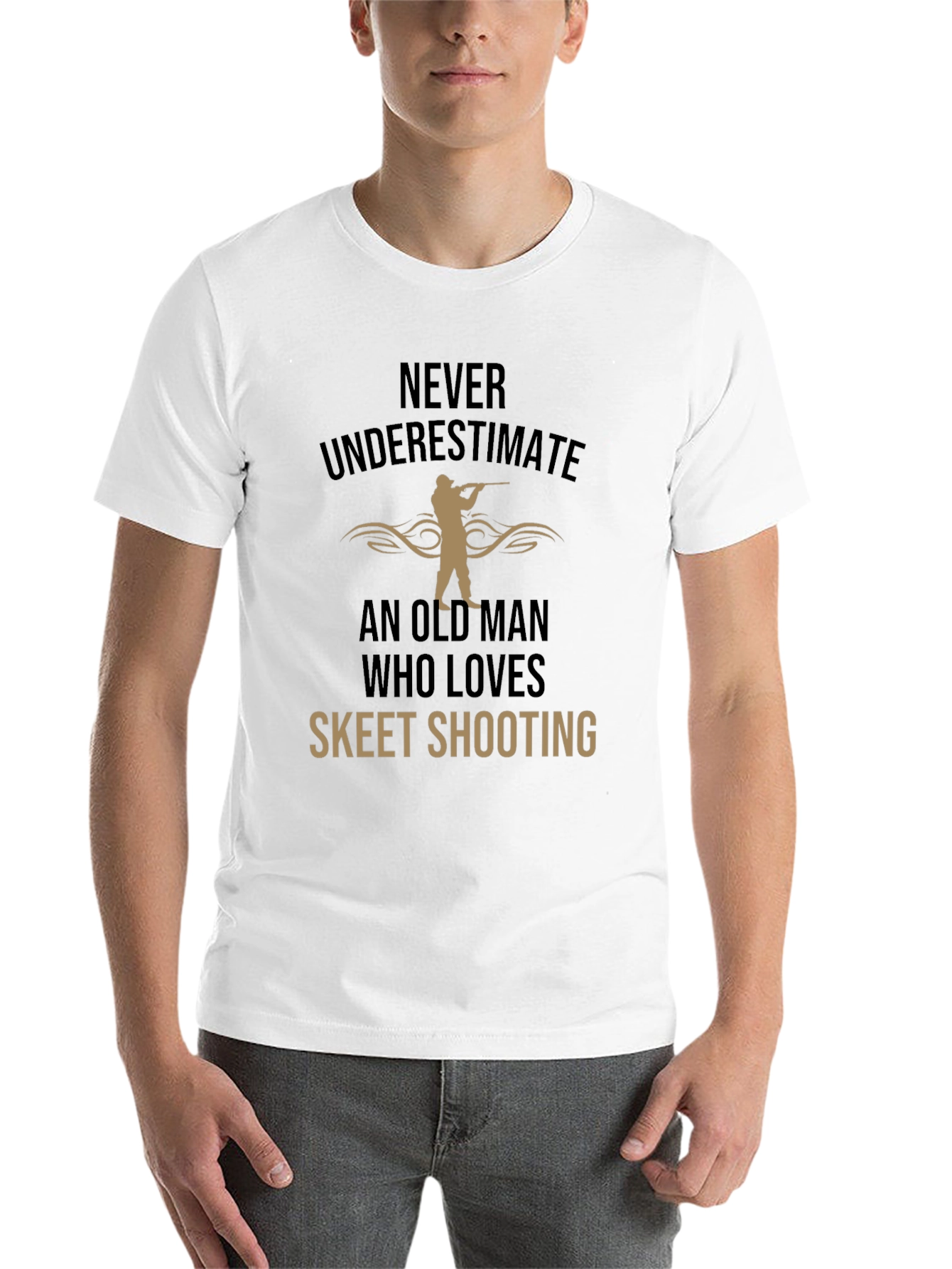 Black Skeet Shooting Old Man T-Shirt view 14
