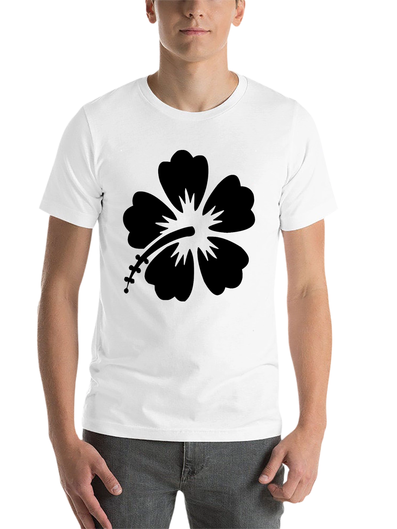 Black Black Hibiscus Graphic Tee - Casual Style view 14