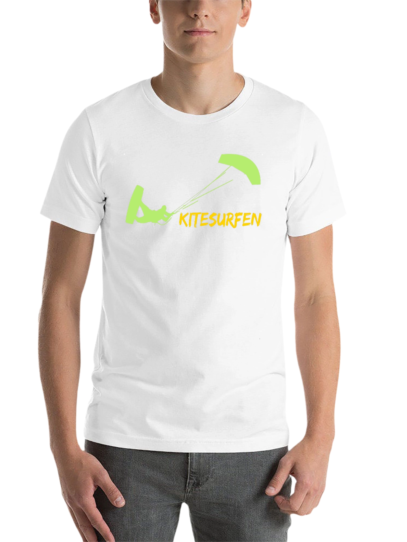 Black Kitesurfen Graphic Tee - Black Cotton T-Shirt view 14