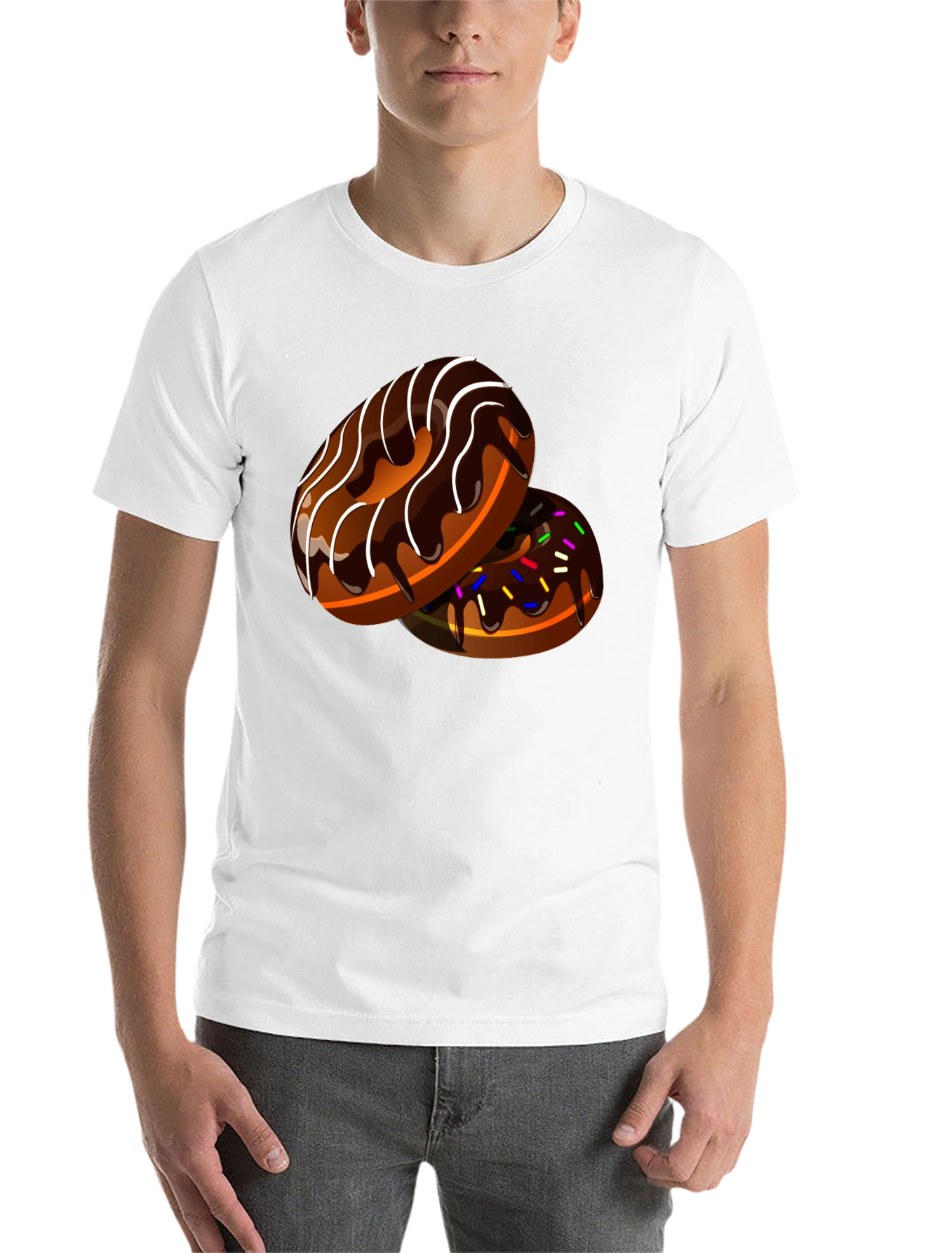 Black Donut Design Black T-Shirt view 14
