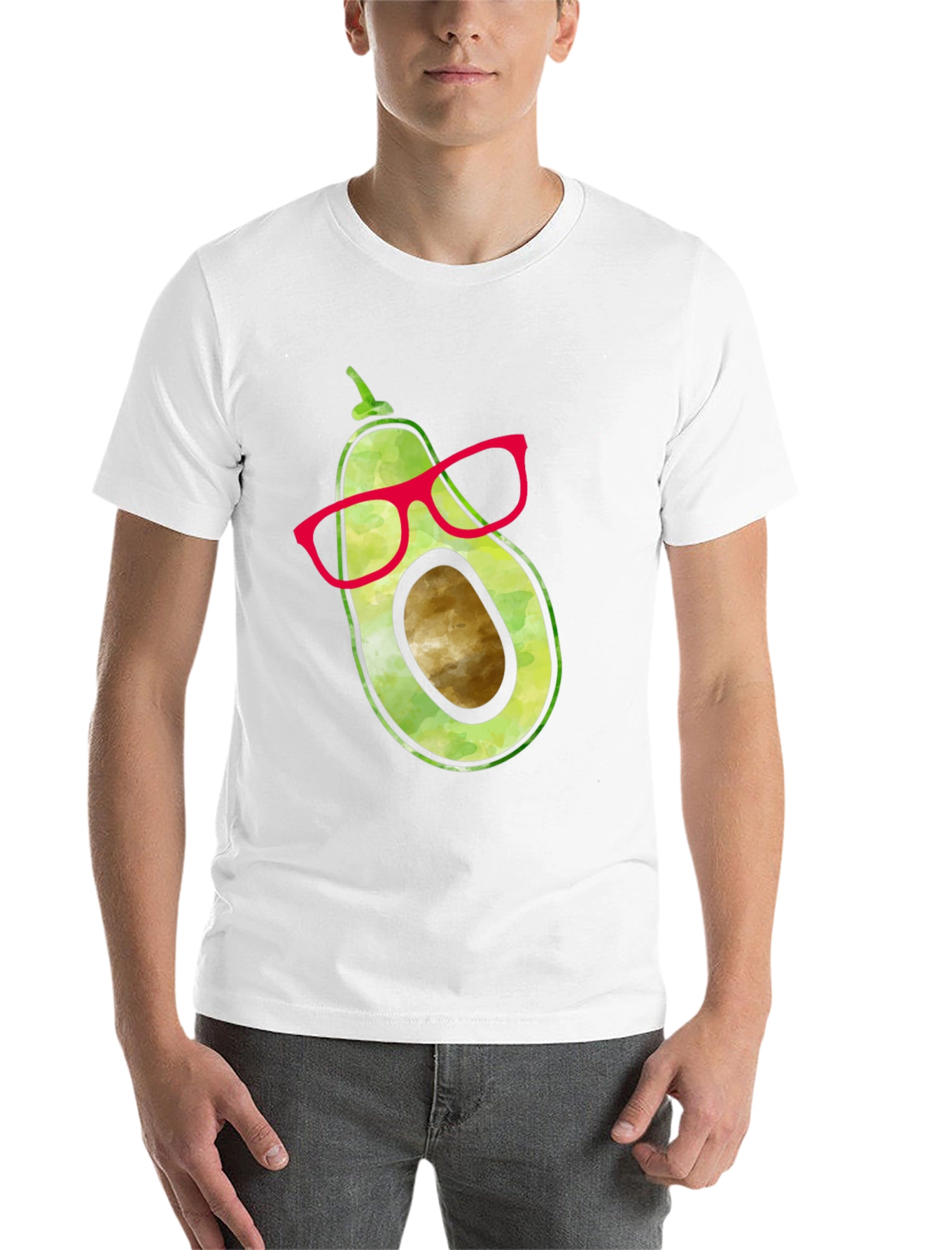Black Cool Avocado with Glasses Graphic Tee view 14