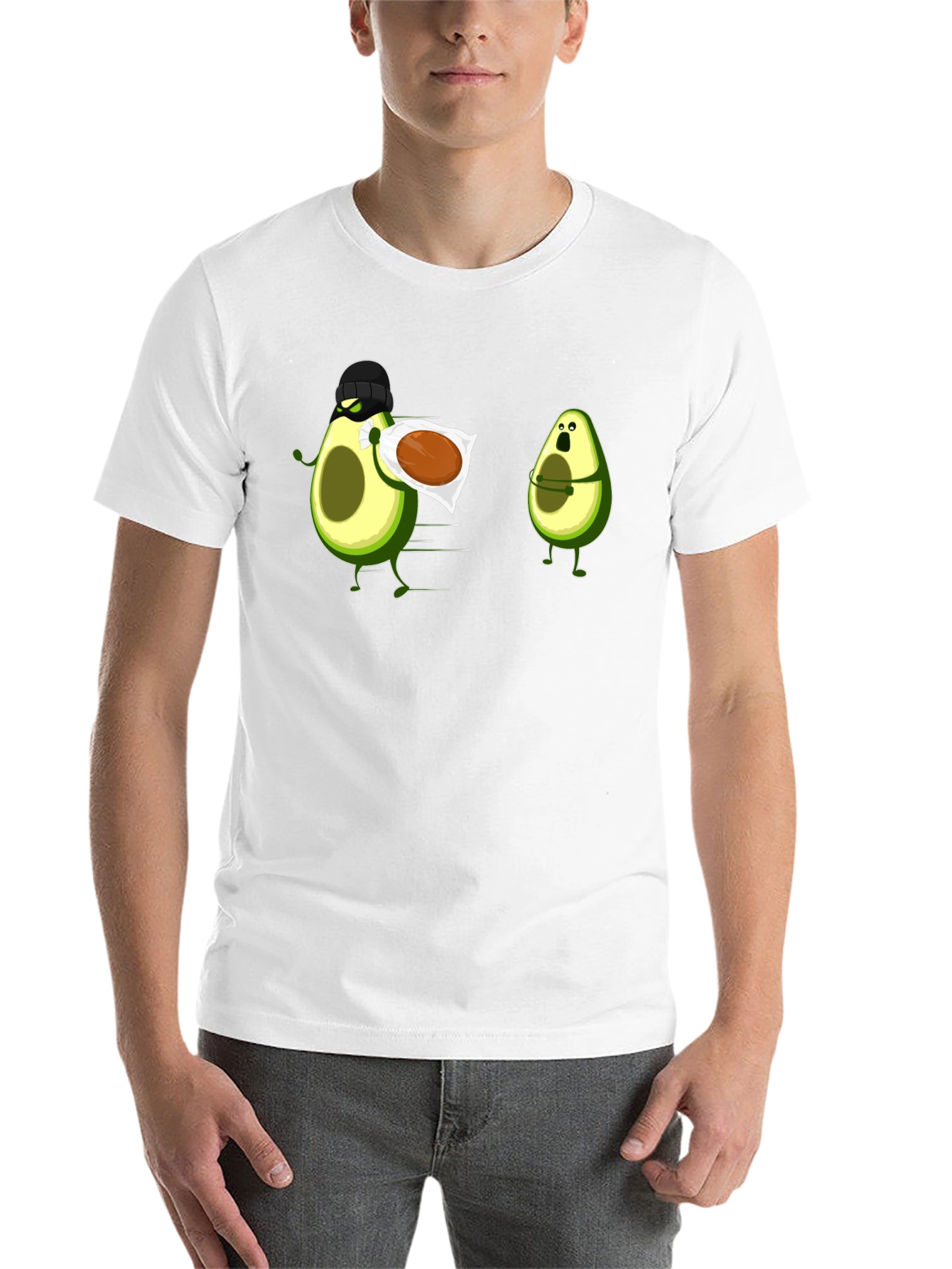 Black Avocado Thief Graphic Tee - Funny Fruit Humor view 14
