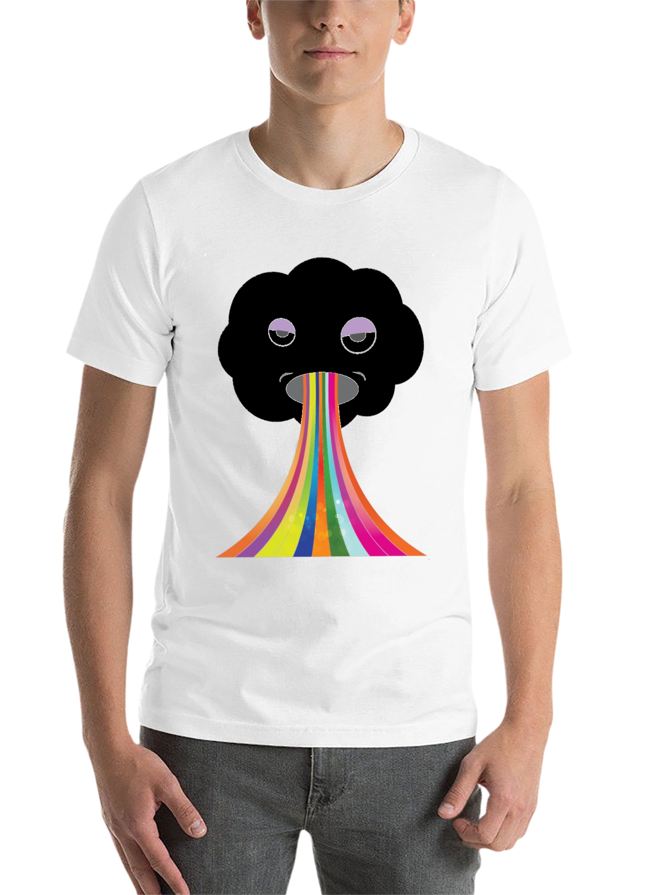 Black Rainbow Cloud Graphic Tee view 14