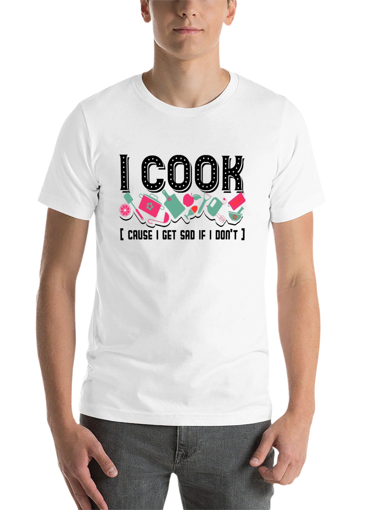 Black I Cook Graphic Tee - Chef Humor Shirt view 14