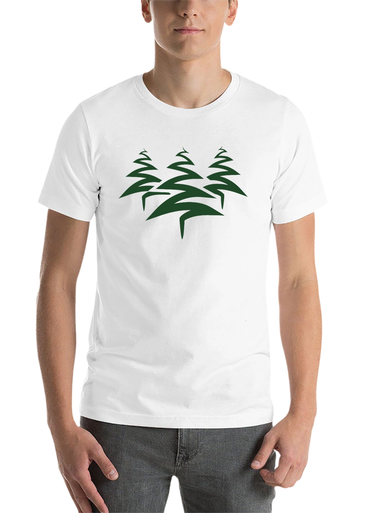 Black Nature Inspired Graphic Tee - Forest Design view 14