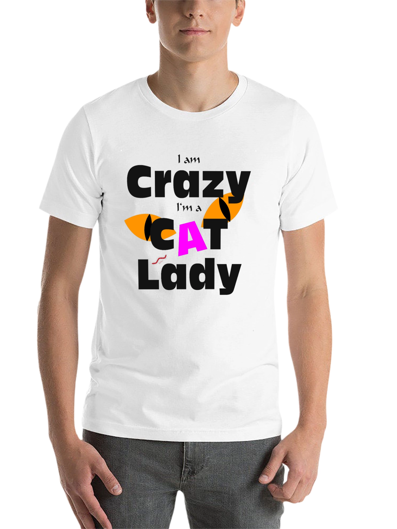 Black Crazy Cat Lover Graphic T-Shirt view 14