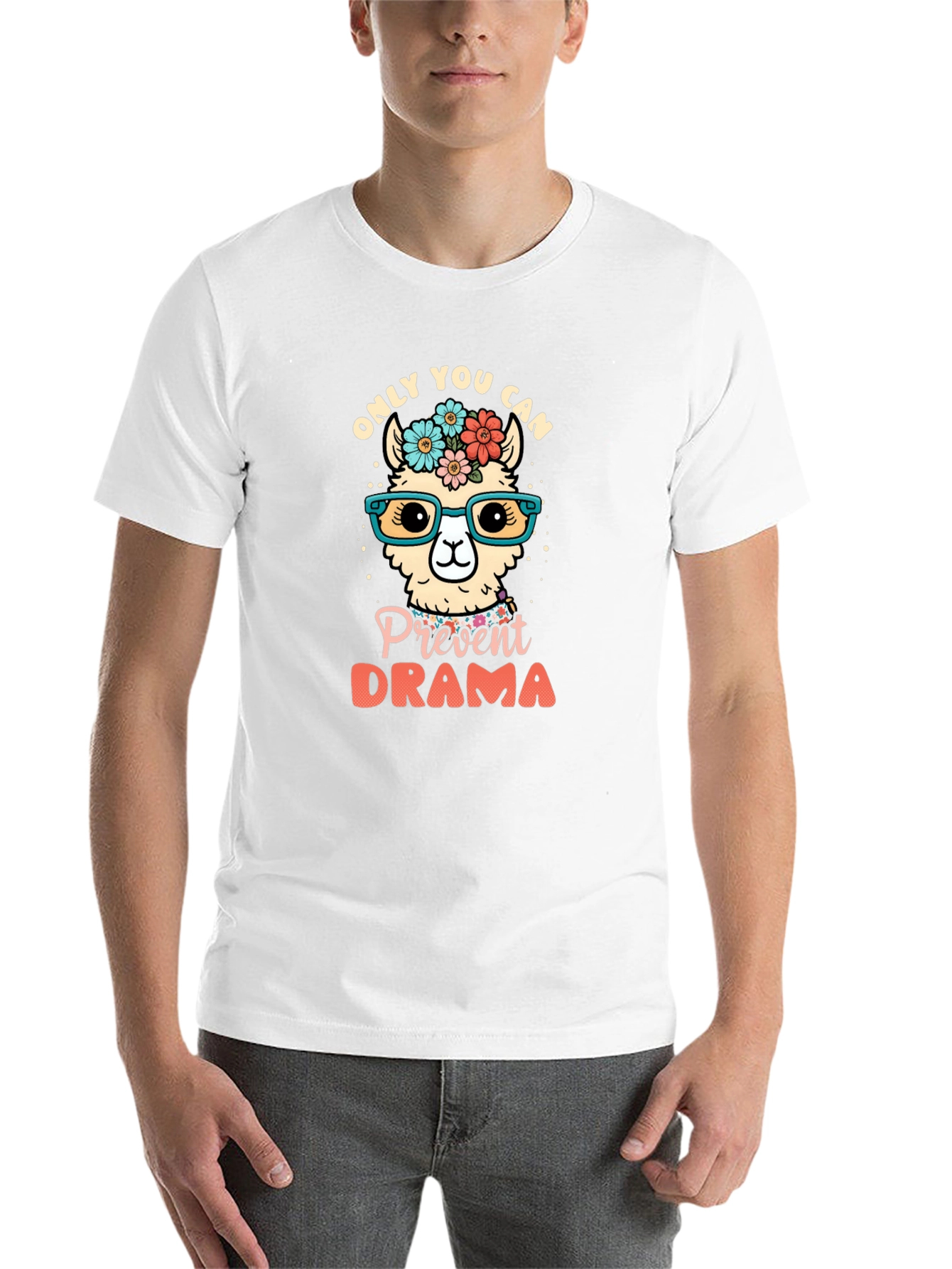 Black Only You Can Prevent Drama Llama Graphic Tee view 14