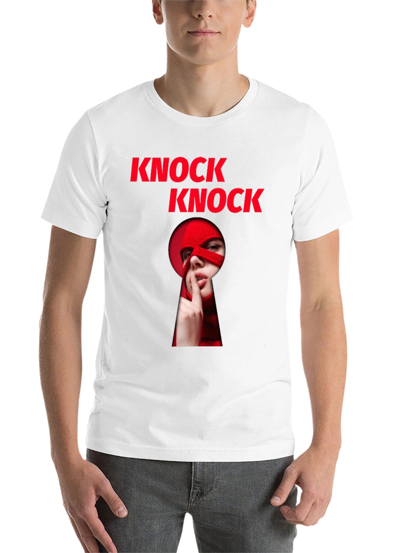 Black Knock Knock Graphic T-Shirt - Intrigue & Style view 14
