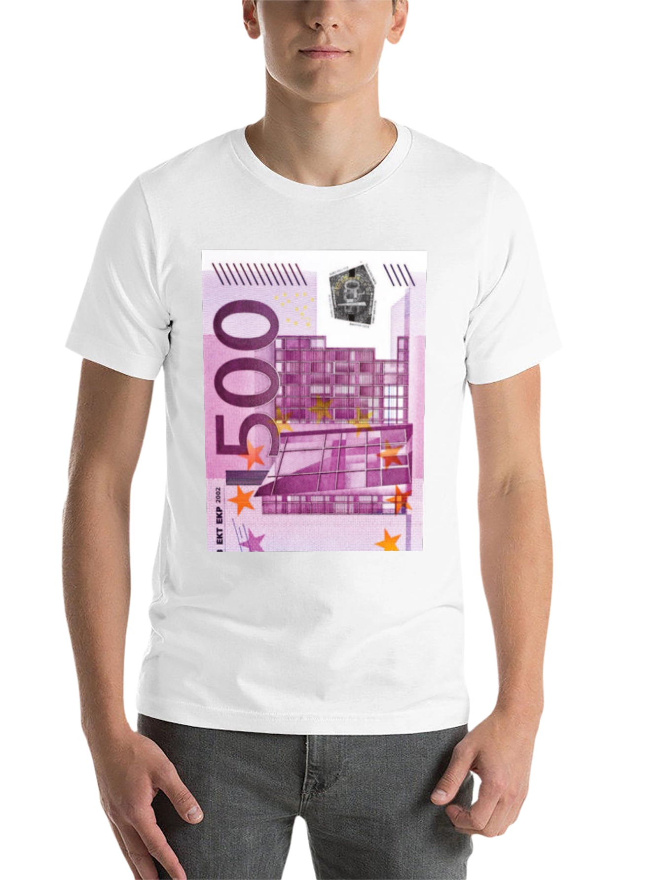 Black 500 Euro Note Graphic Print Black T-Shirt view 14
