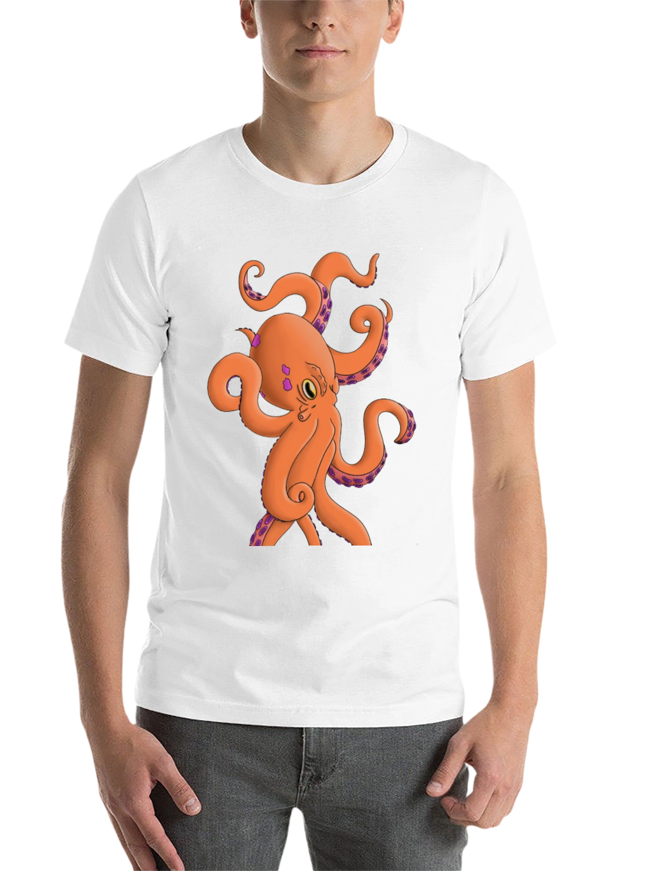 Black Octopus Graphic Tee - Black Cotton Blend view 14