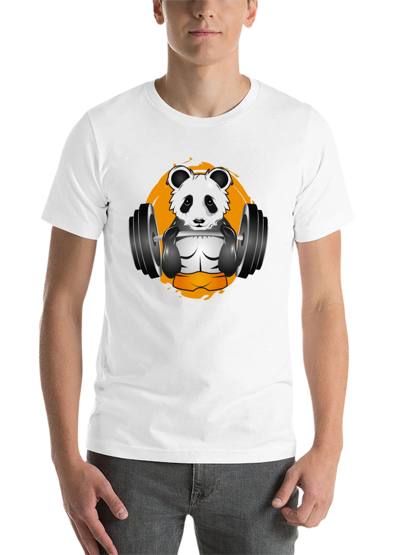 Black Panda Gym T-Shirt - Black Graphic Tee view 14