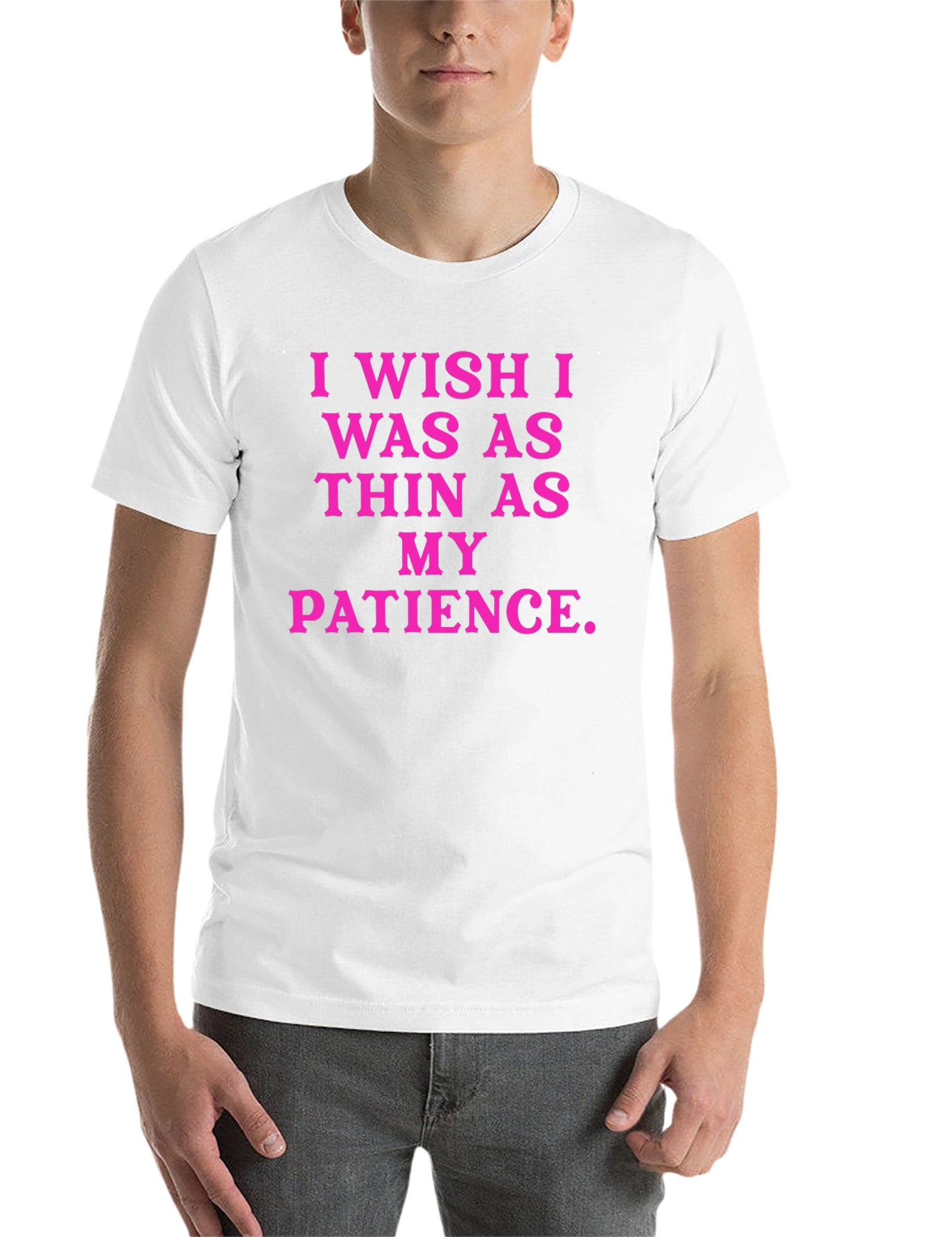 Black Funny Graphic Tee: I Wish I Was As Thin As My Patience view 14