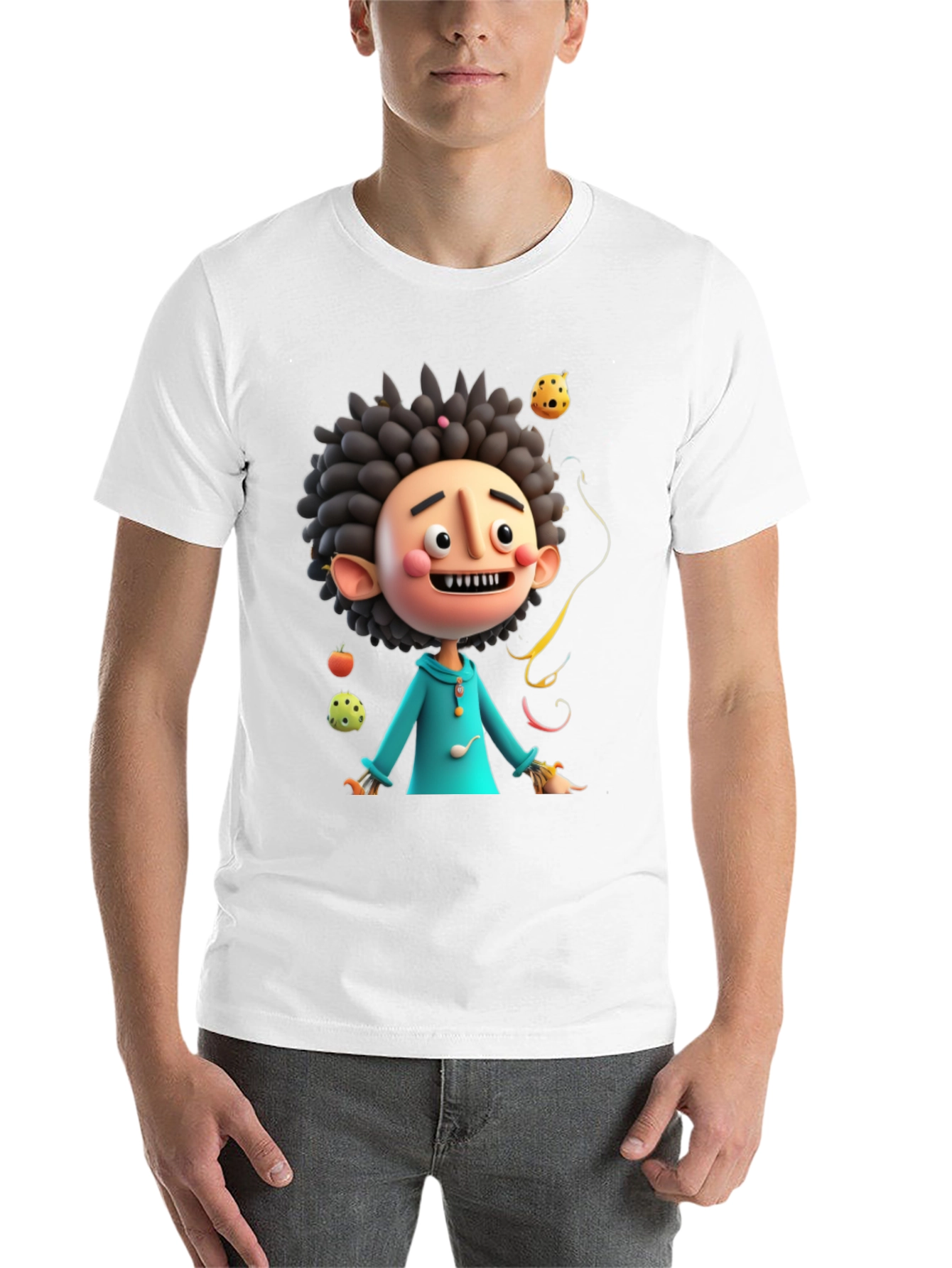 Black Fun Cartoon Character Black T-Shirt view 14
