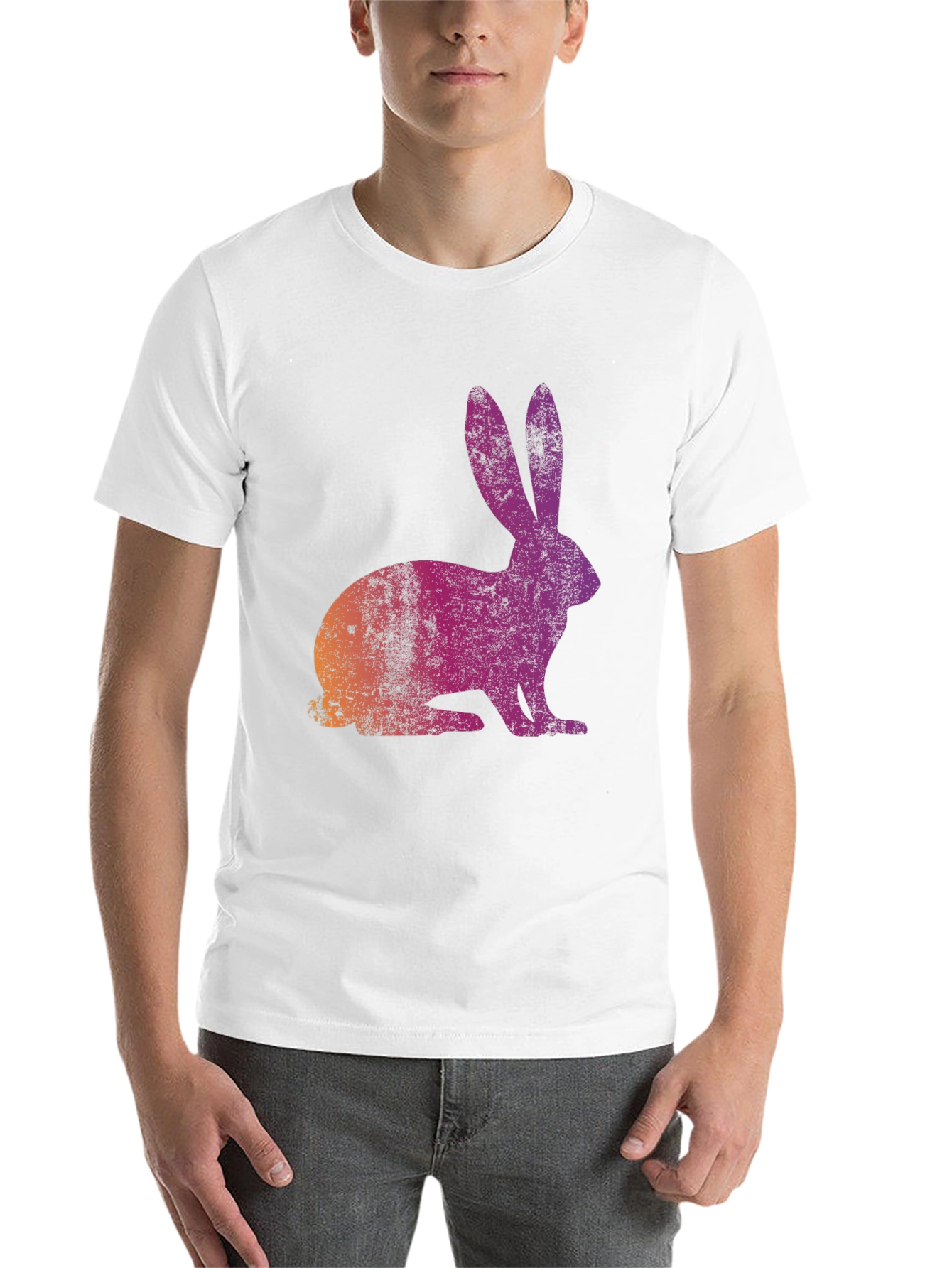 Black Retro Rabbit Graphic Tee view 14