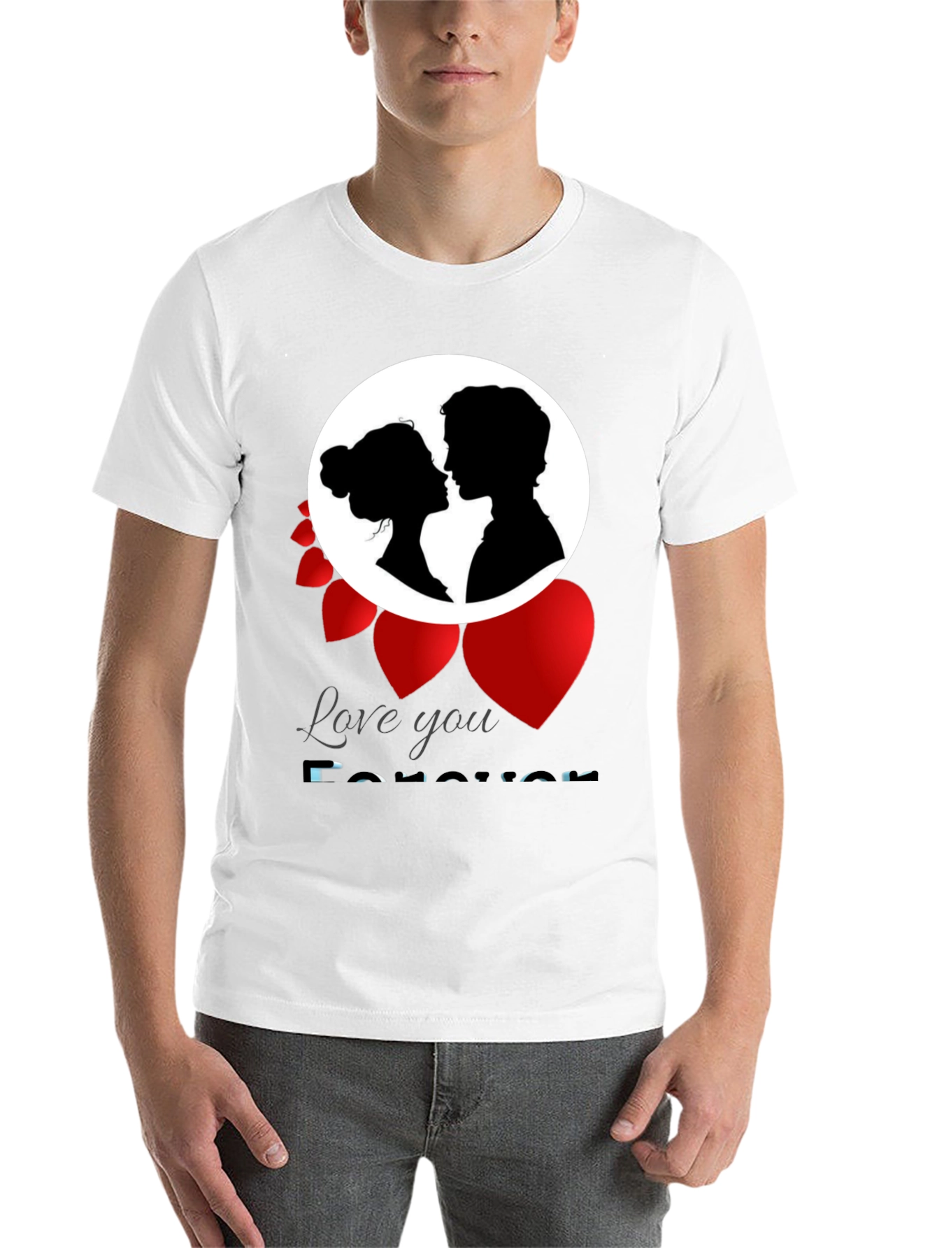 Black Love You Forever T-Shirt Romance Valentine's Gift view 14
