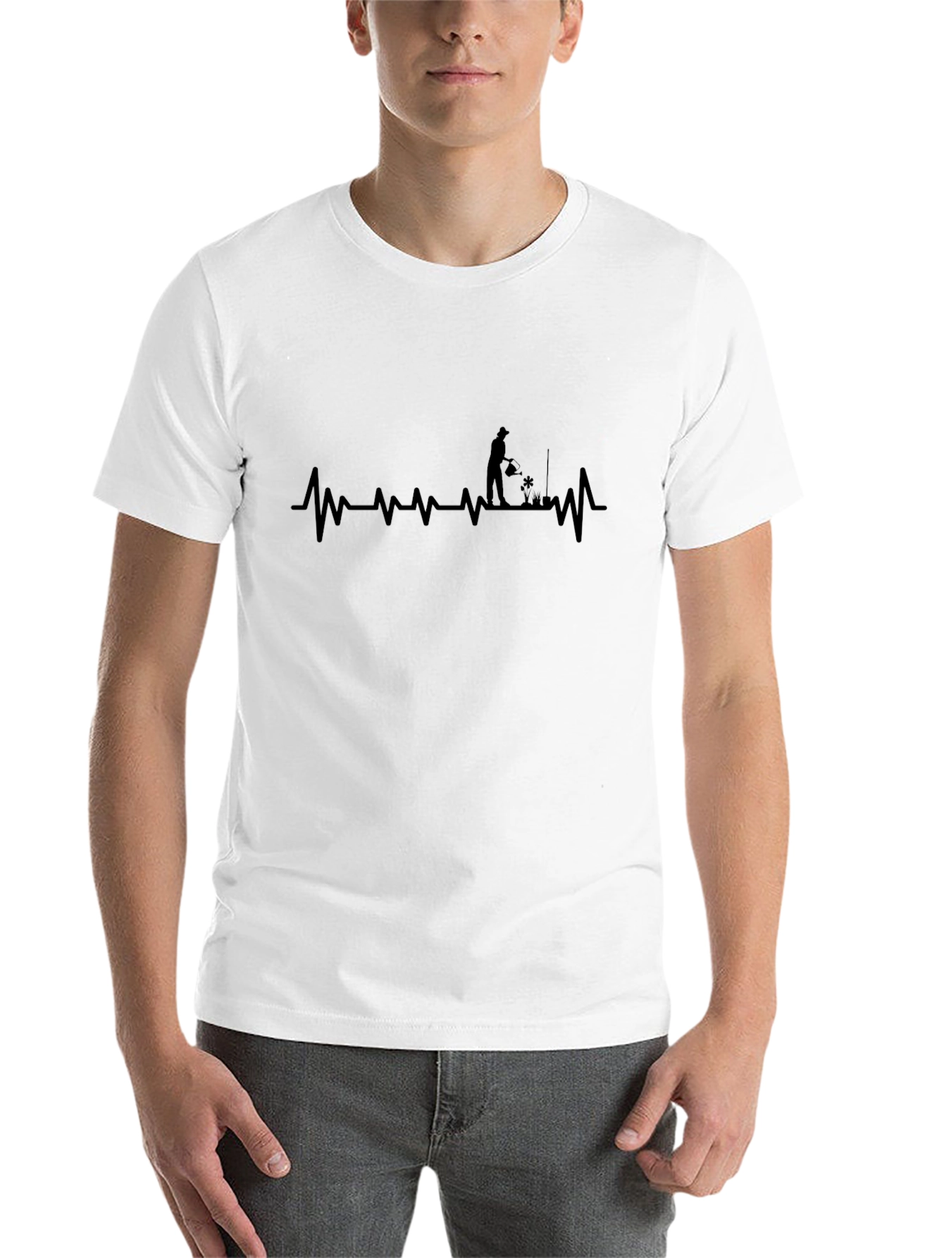 Black Gardener Heartbeat T-Shirt - Black Graphic Tee view 14