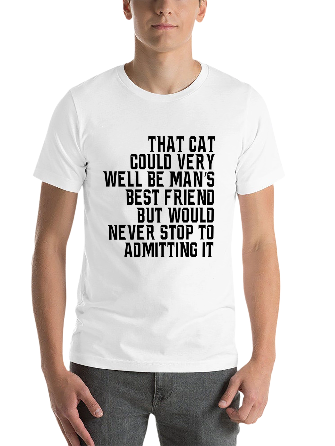 Black Funny Cat Lover T-Shirt - That Cat Could Be Man's Best Friend view 14