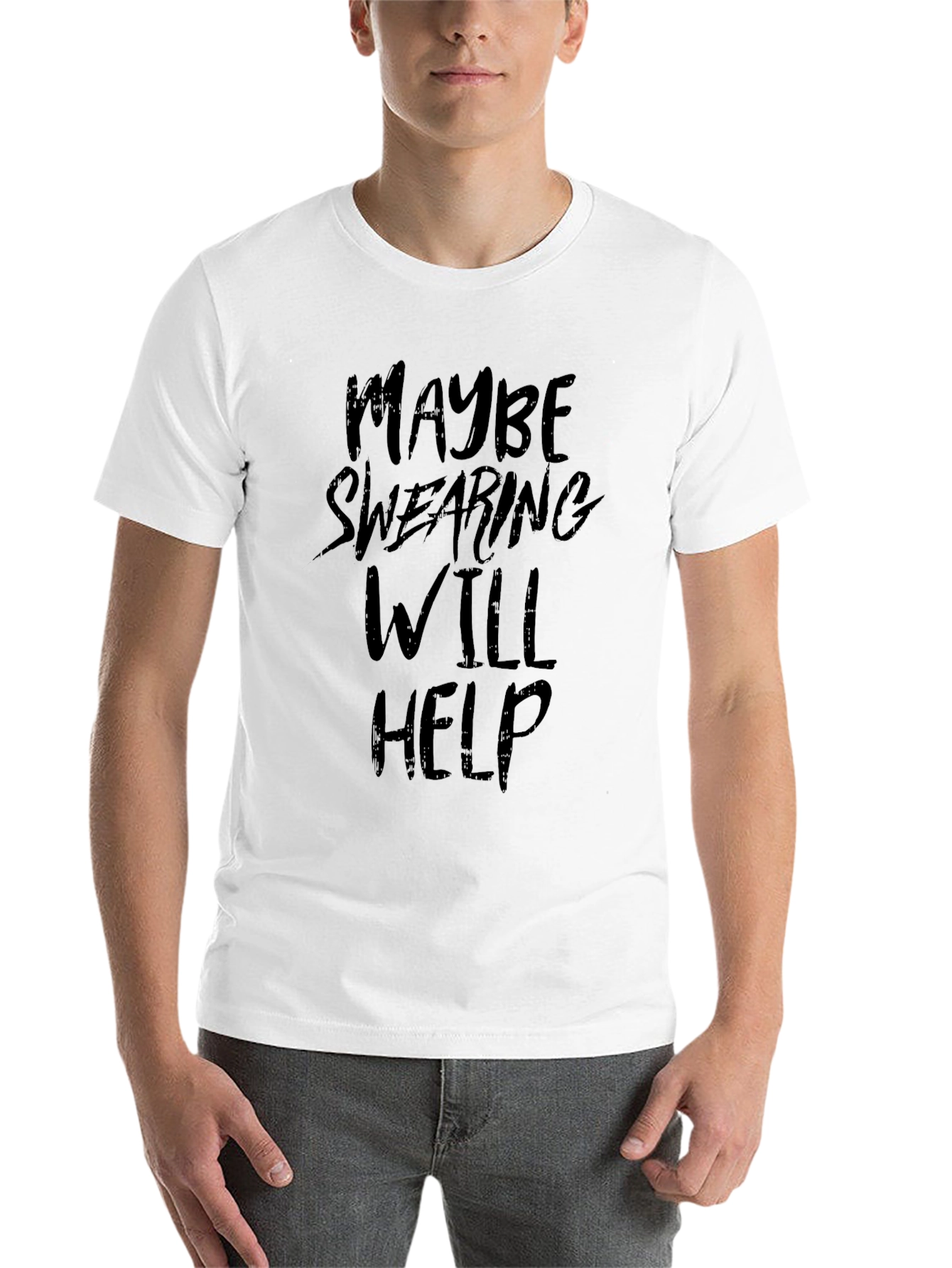 Black Maybe Swearing Will Help - Graphic Tee view 14